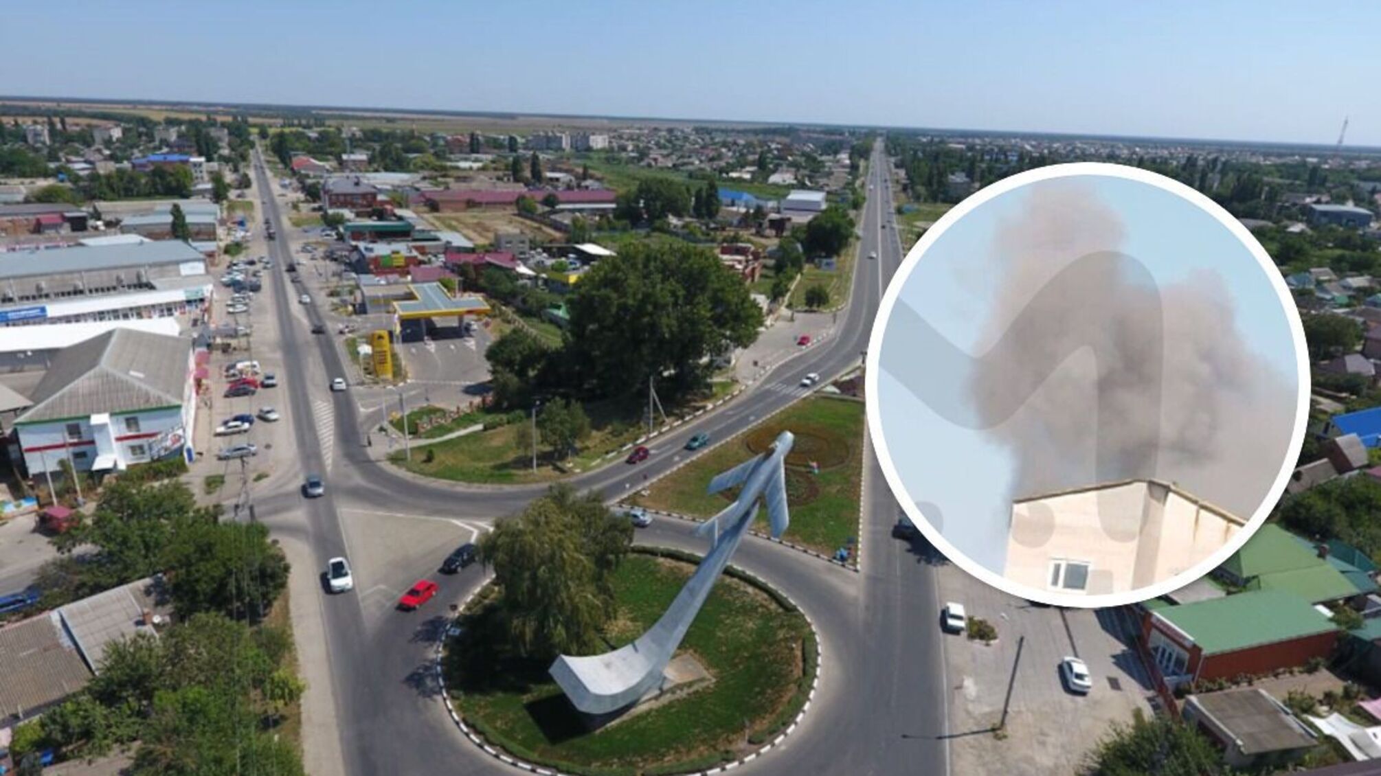 В Краснодарском районе рф, рядом с военным аэродромом 2 июля произошел сильный взрыв