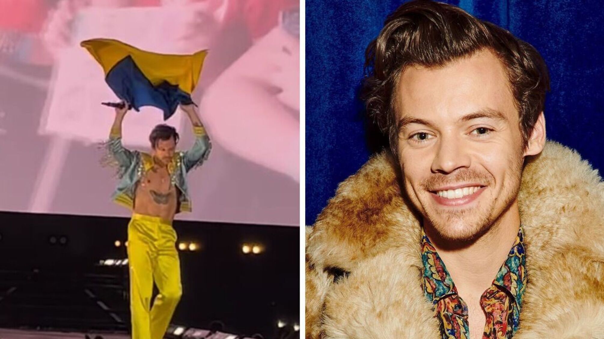 Гарри Стайлз из группы 'One Direction' поднял украинский флаг на концерте в Варшаве