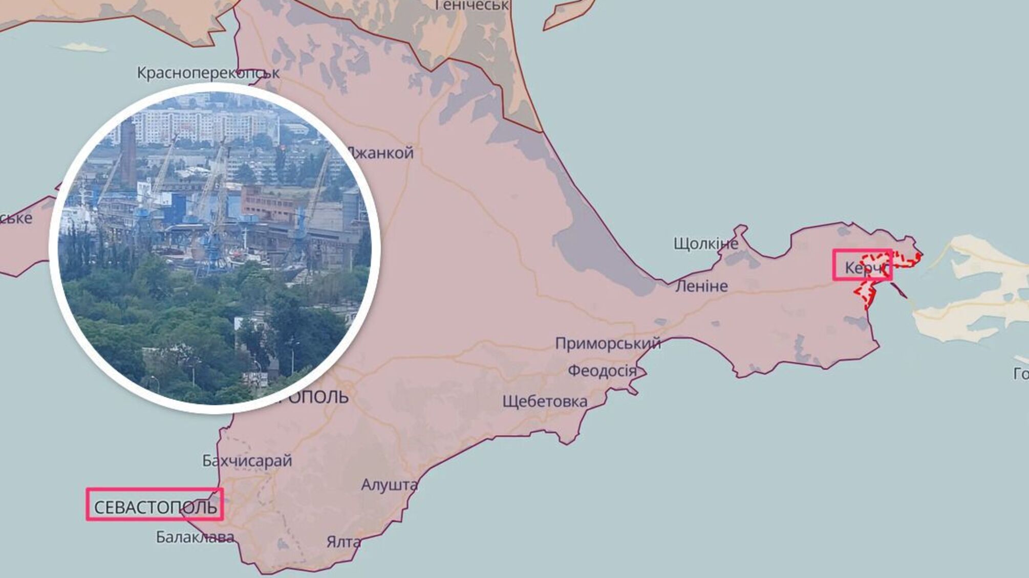 Окупанти привезли у Керч великий десантний корабель