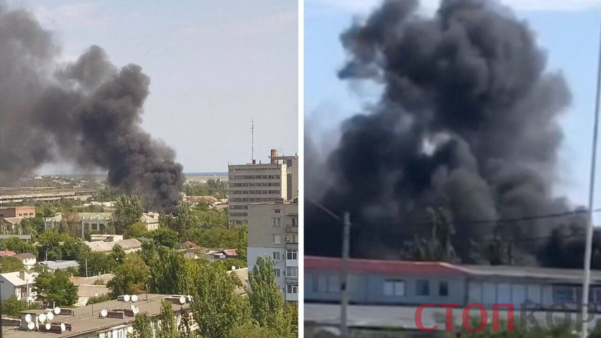 У т. о. Бердянську на заводі, куди окупанти завозили військову техніку,  масштабна пожежа (фото, відео) 