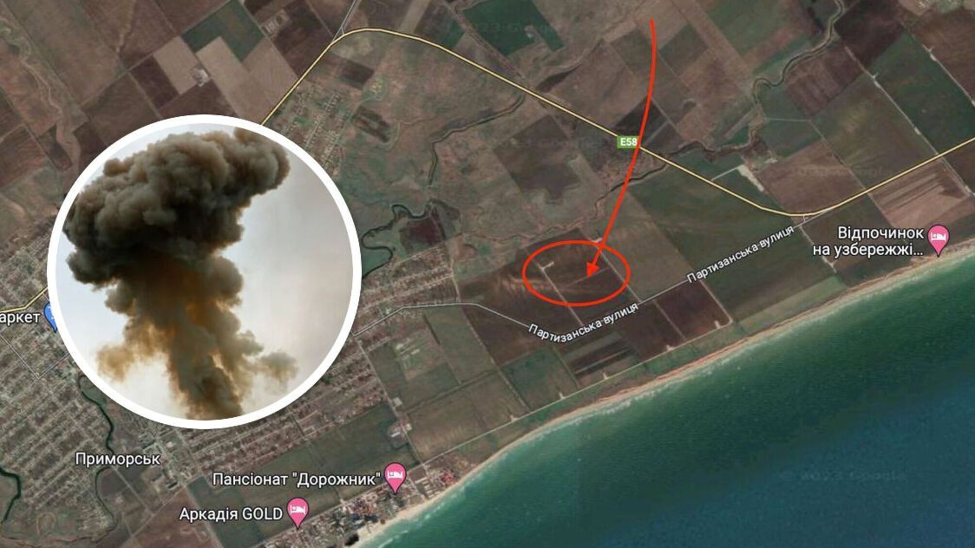 Взрывы во временно оккупированном Приморске на Запорожье: есть попадания по российским позициям