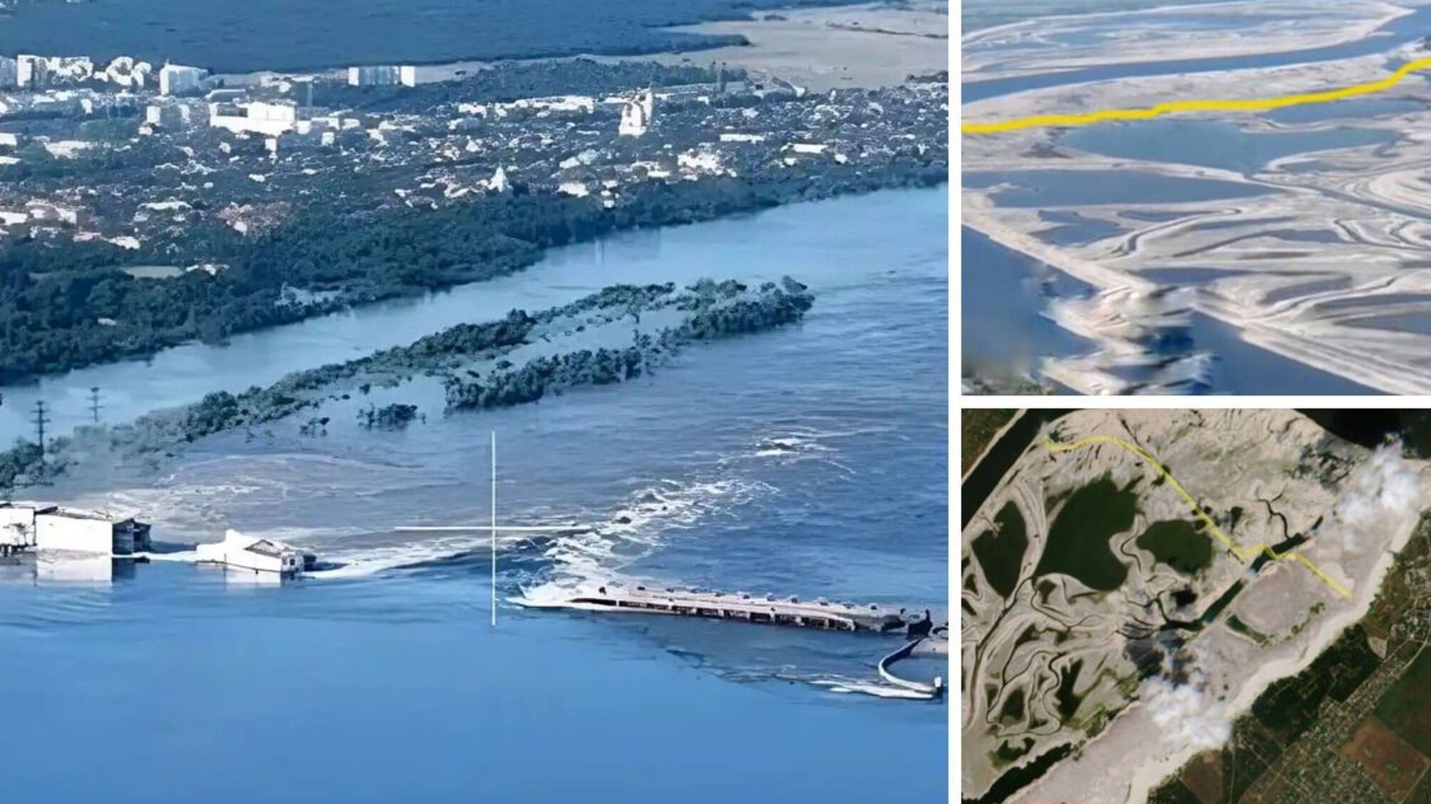 Нові знімки Каховського водосховища: OSINT-ери розгледіли на дні дорогу часів Другої світової