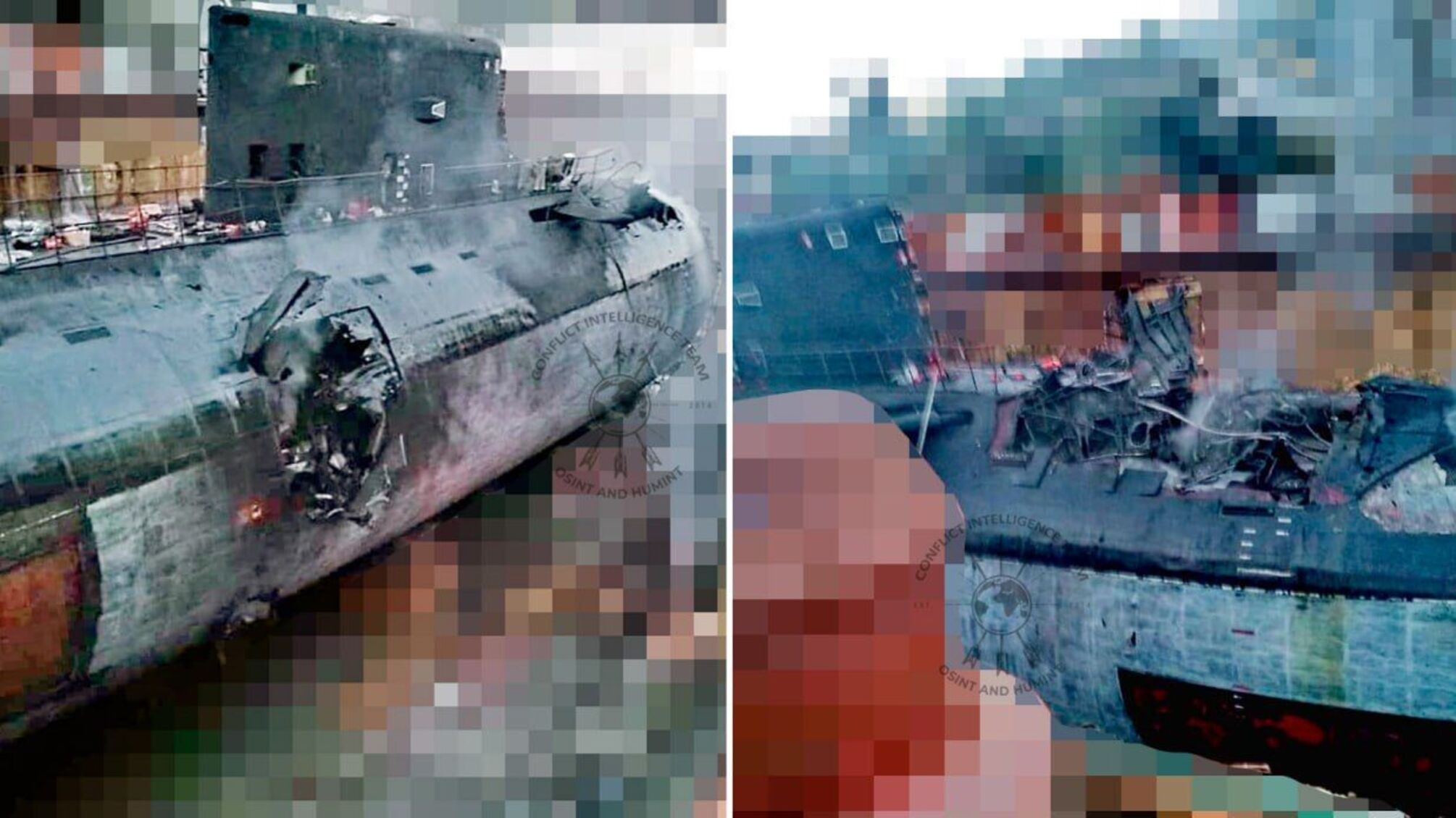 В сети появились фото подбитой российской подводной лодки 'Ростов'