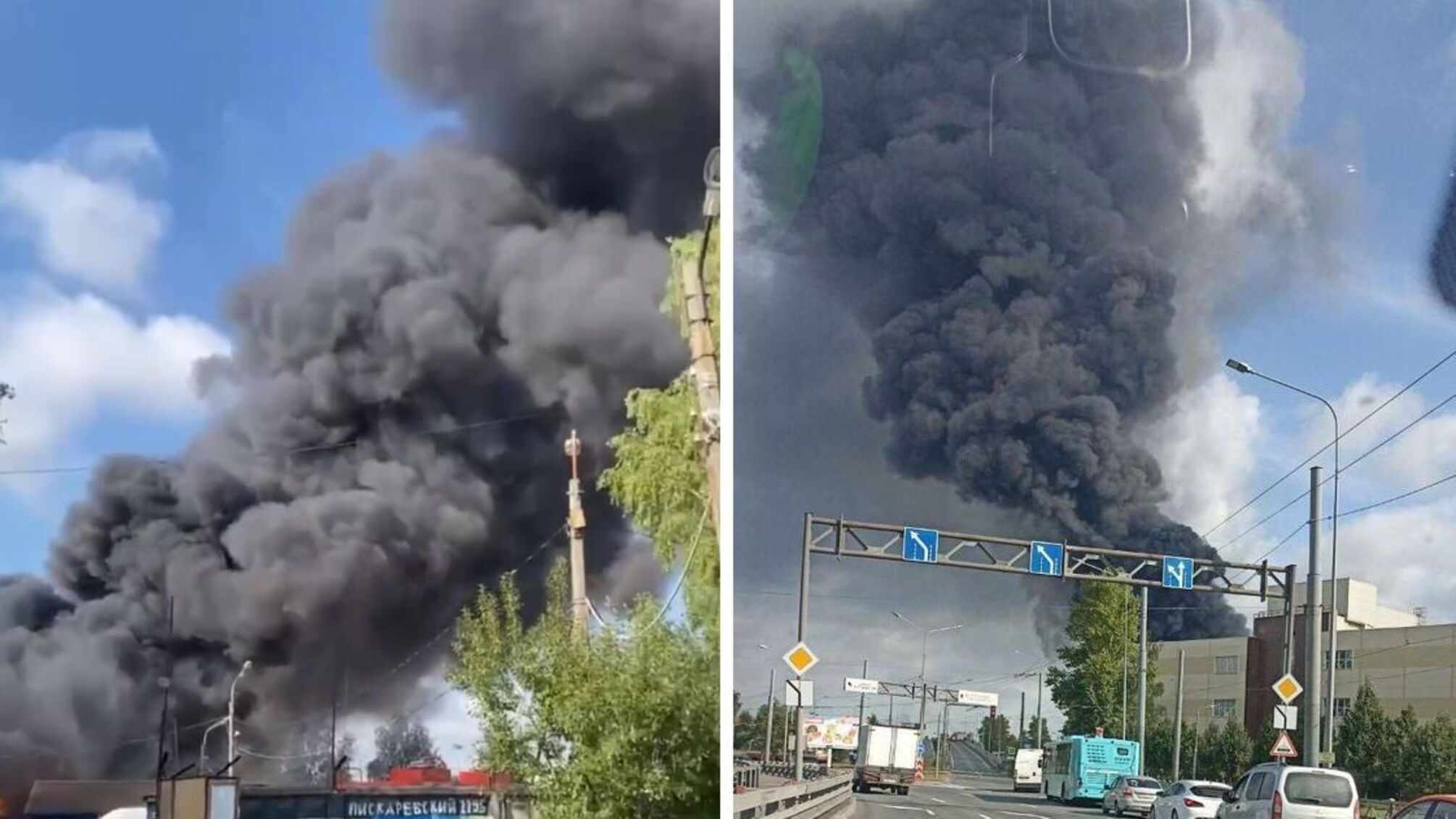 В Санкт-Петербурге в россии пожар и взрывы на нефтебазе