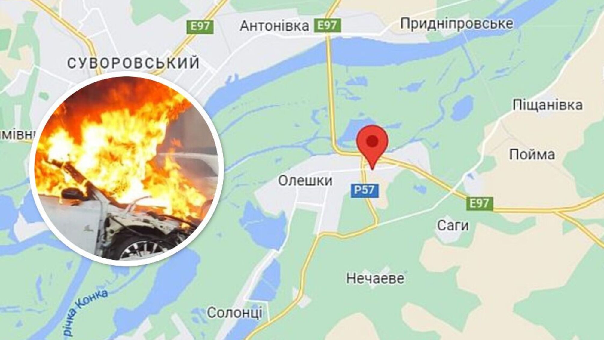 В оккупированных Олешках в Херсонской области взорвали авто с ФСБшниками и военными россии