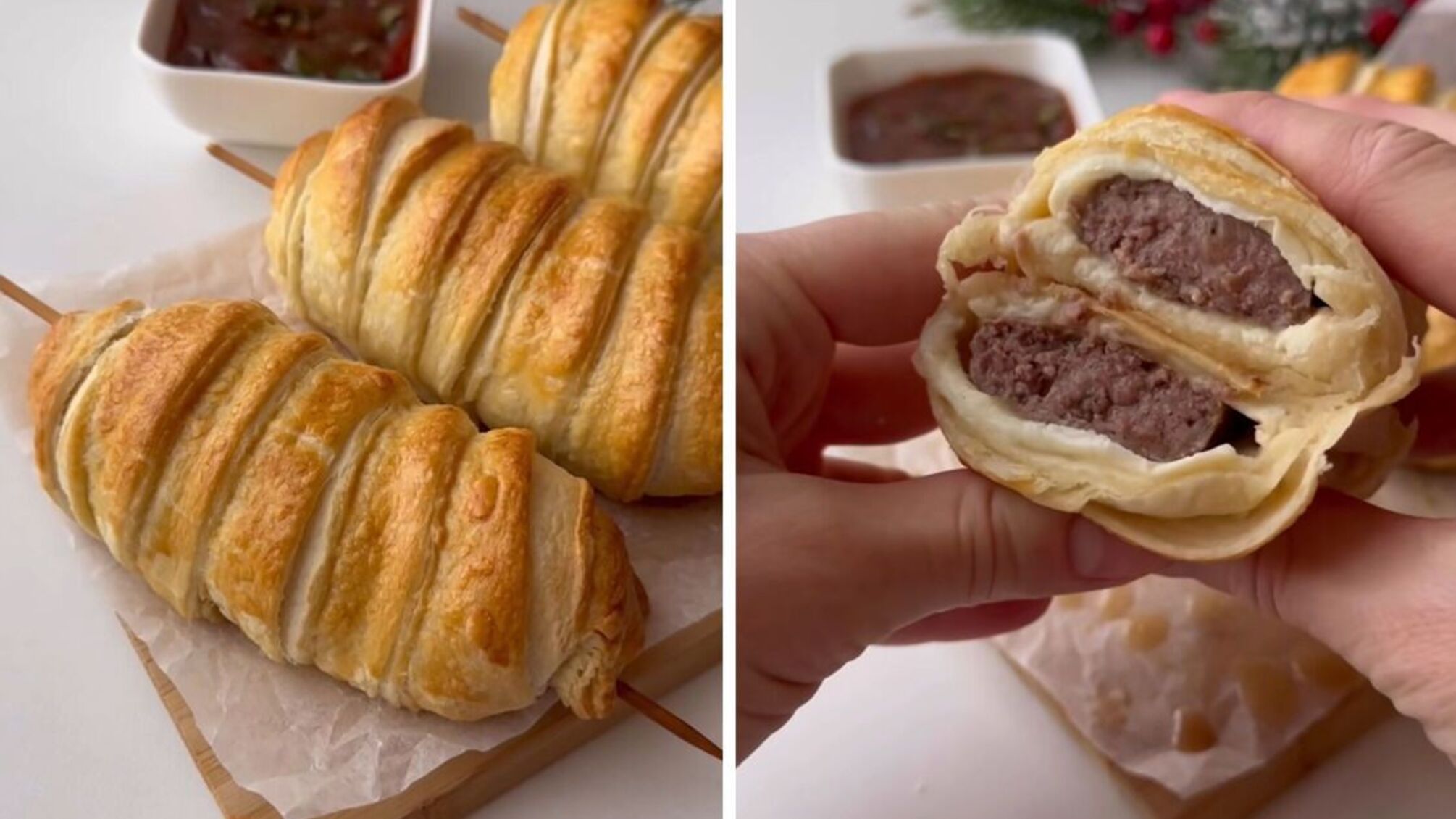  кебаб, запечений із сиром у листковому тісті