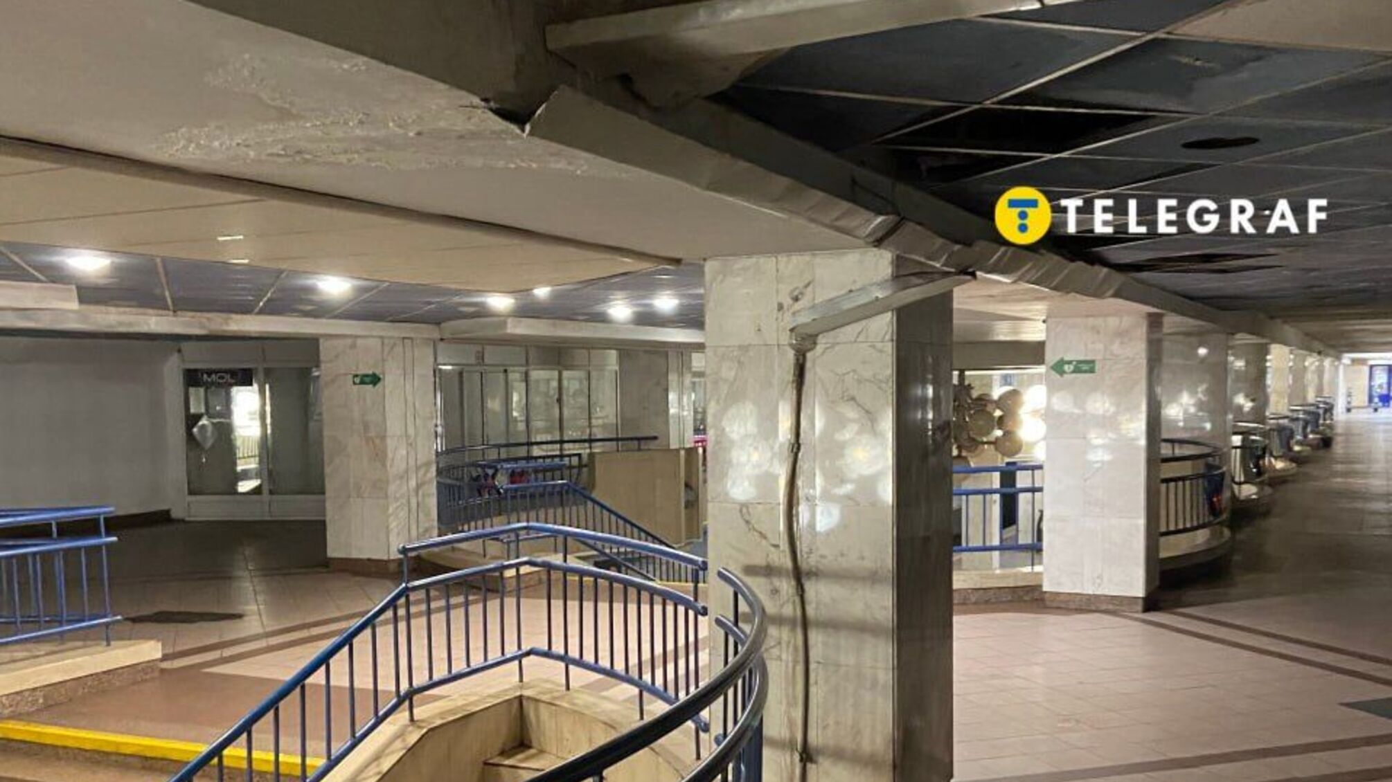 Одна из станций метро в Киеве в аварийном состоянии