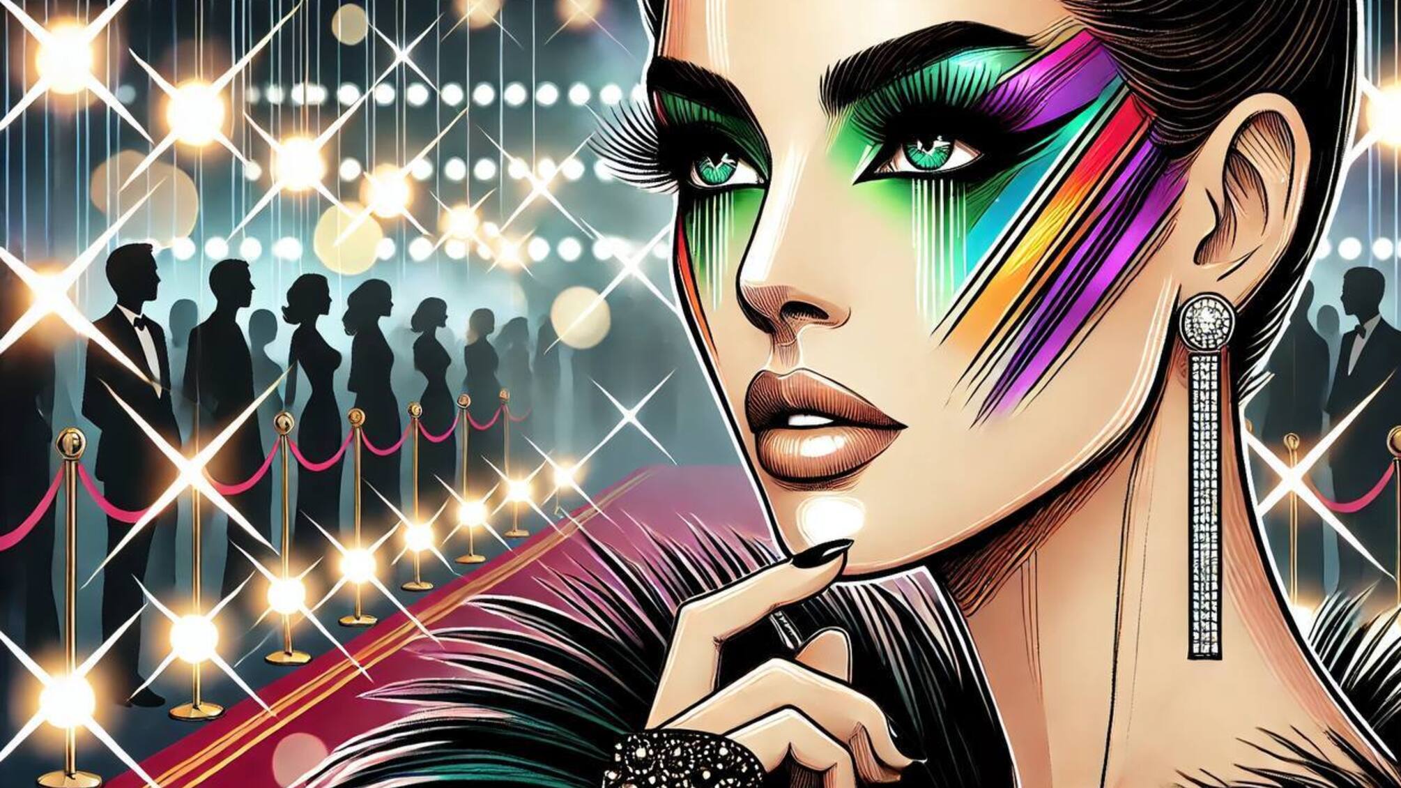 Графічний макіяж із кольоровими акцентами: який мейкап зірки Голлівуду обирають для модних показів і кінопремʼєр