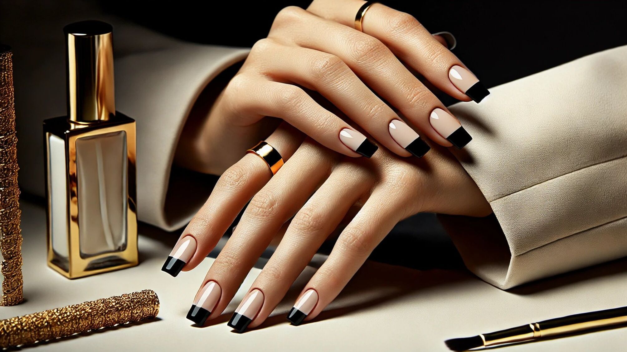 Черный френч – современная версия классики в маникюре 2024