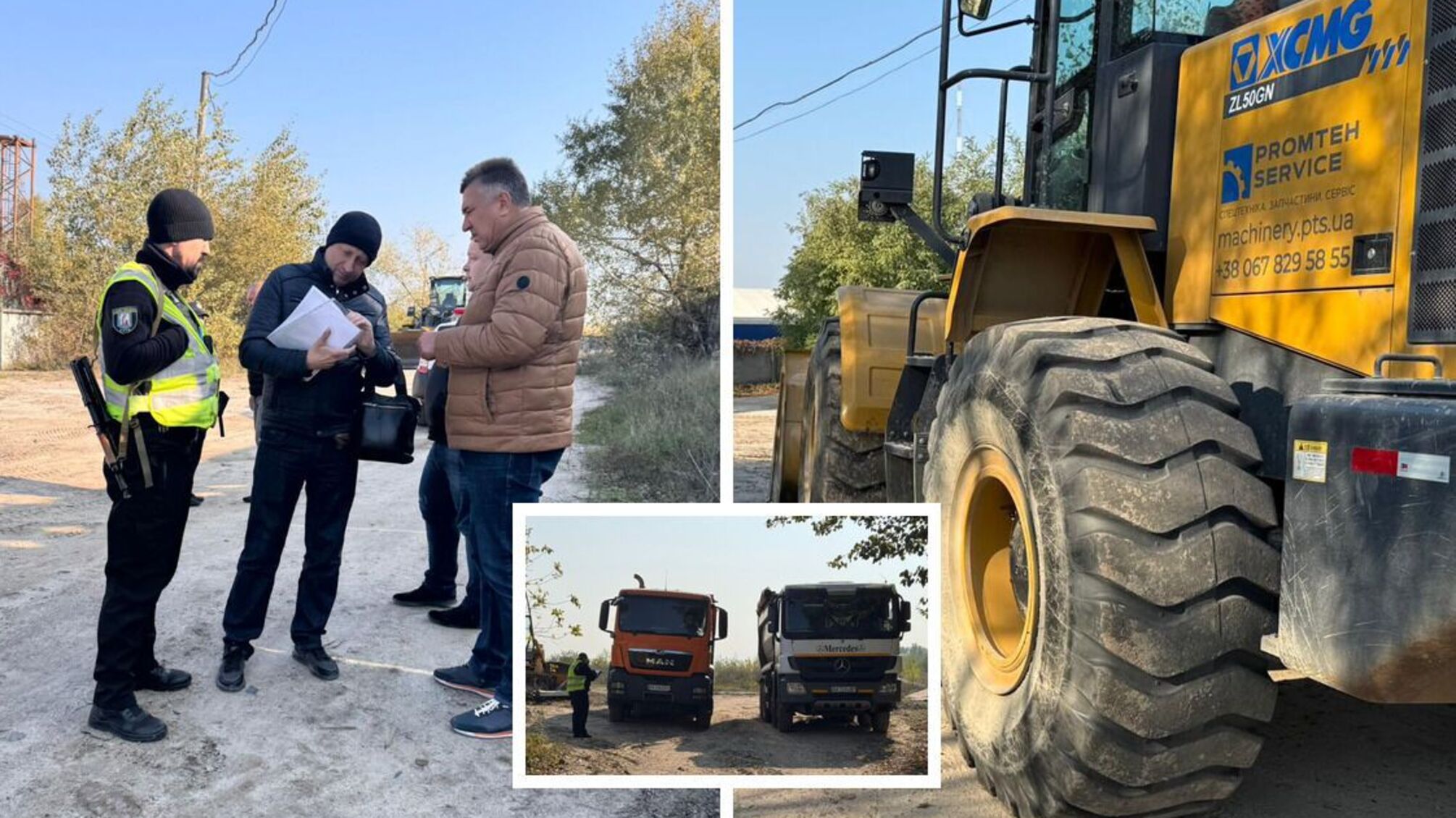 Поліція вилучила навантажувач і дві фури з піском у людей Продивуса