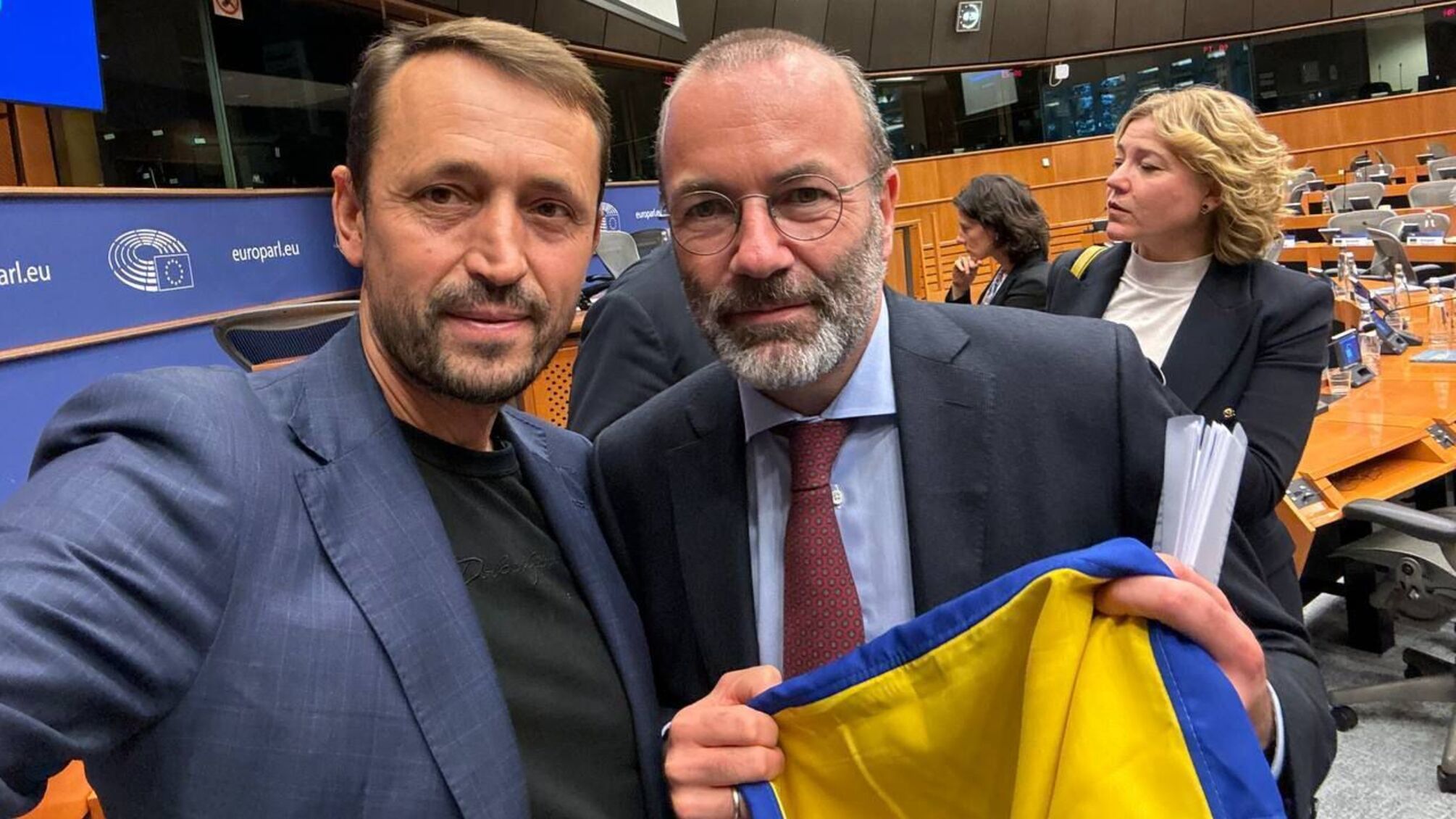 Валерий Дубиль и Манфред Вебер в Европарламенте