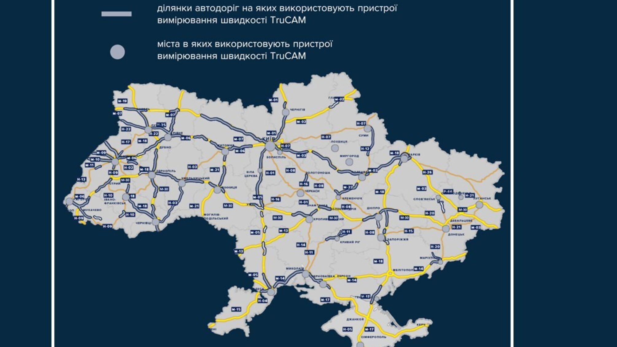 Участки измерения скорости авто