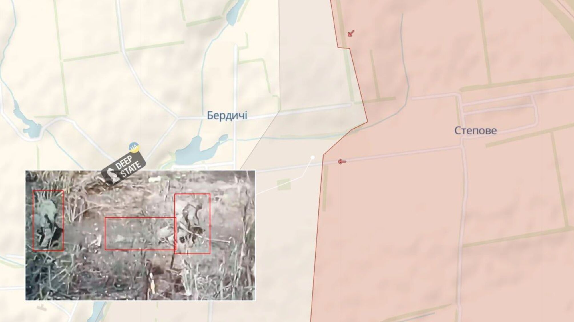 Карта бойовых действий на которой видны Бердичи