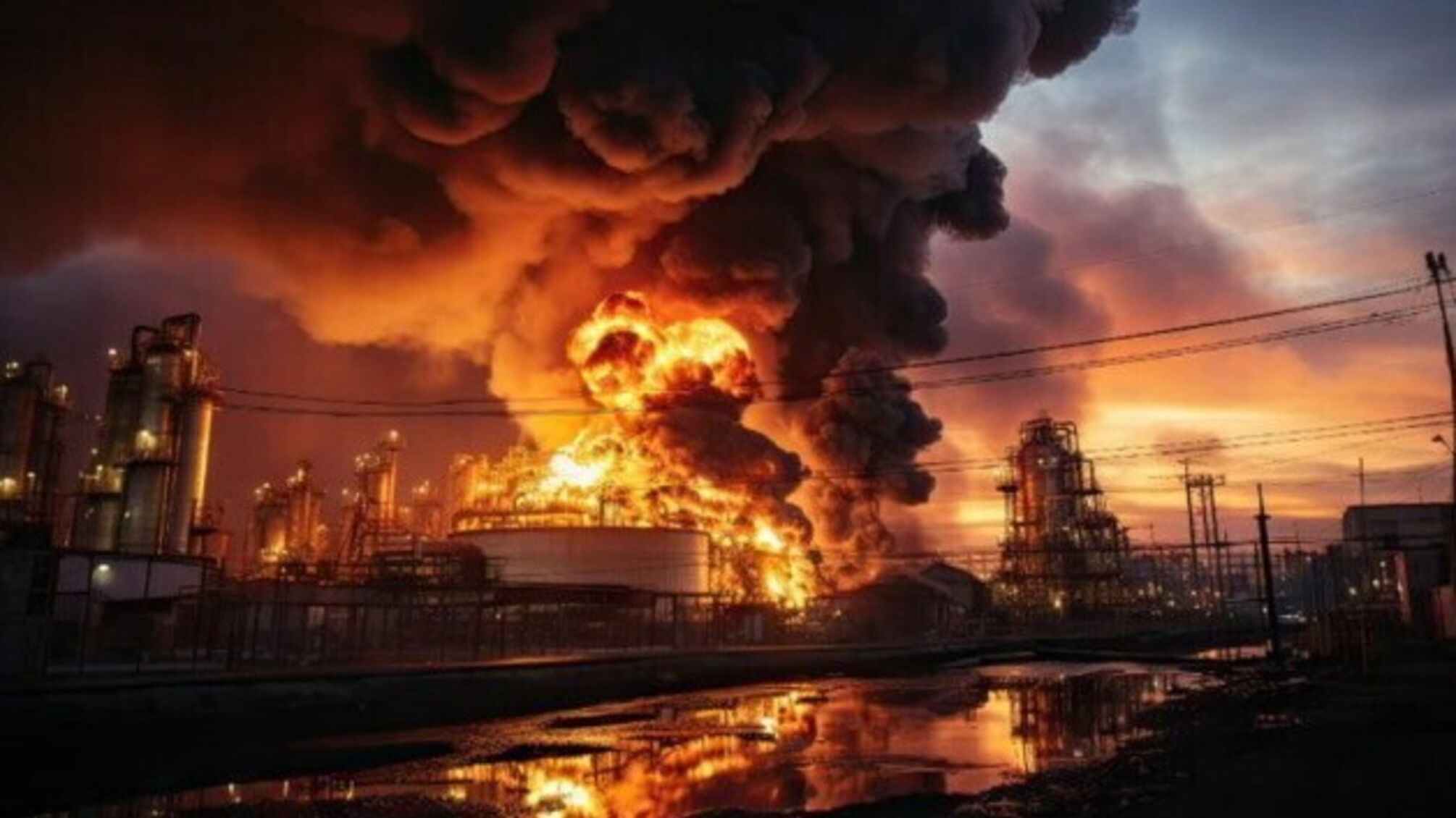Пожар на заводе в России