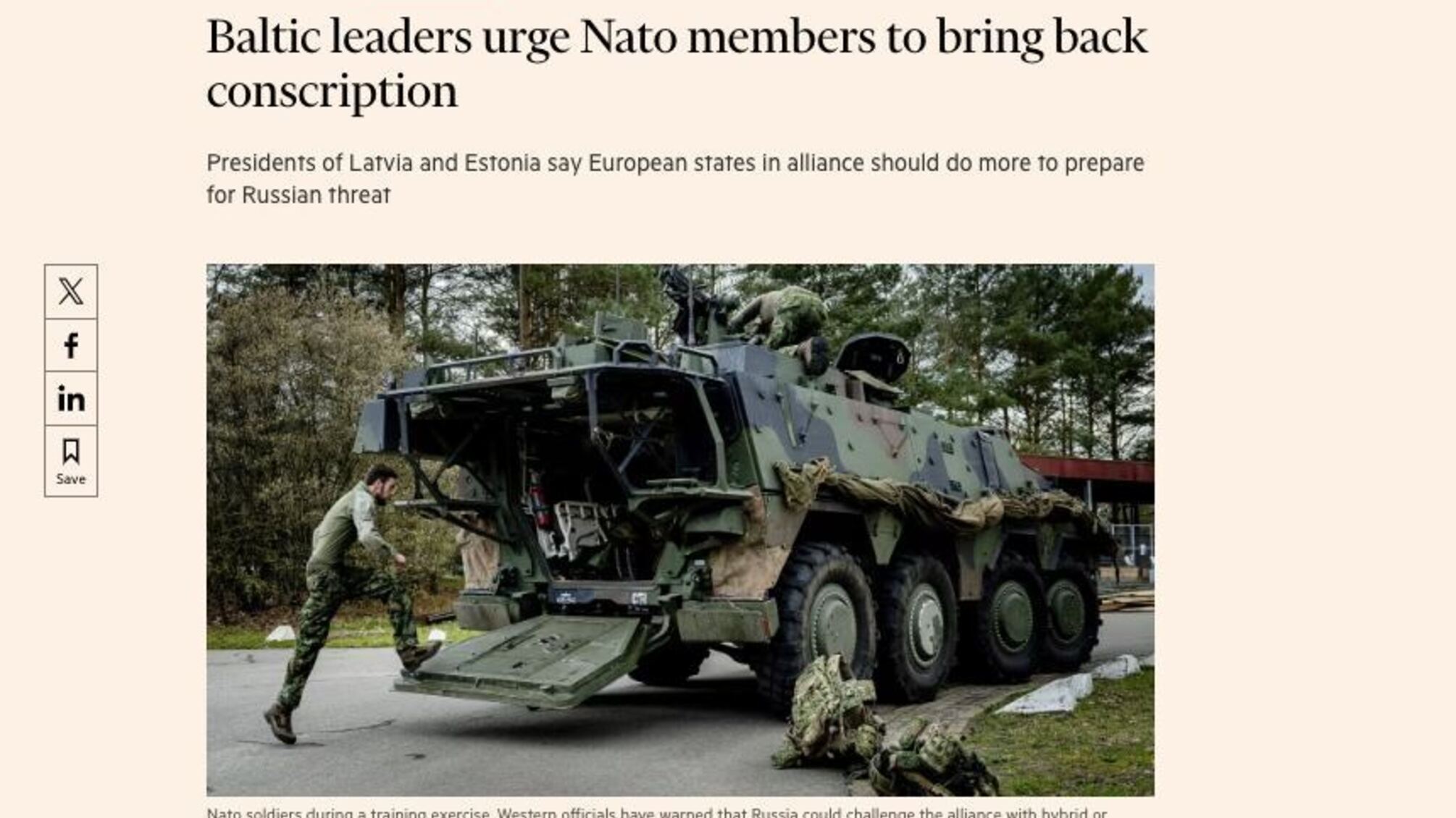 Президенты стран Балтии призвали Европу сравняться с США по расходам на оборону