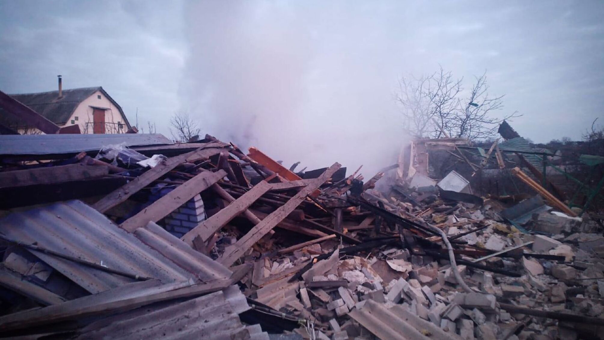 В Киевской области взрыв газа полностью разрушил дом