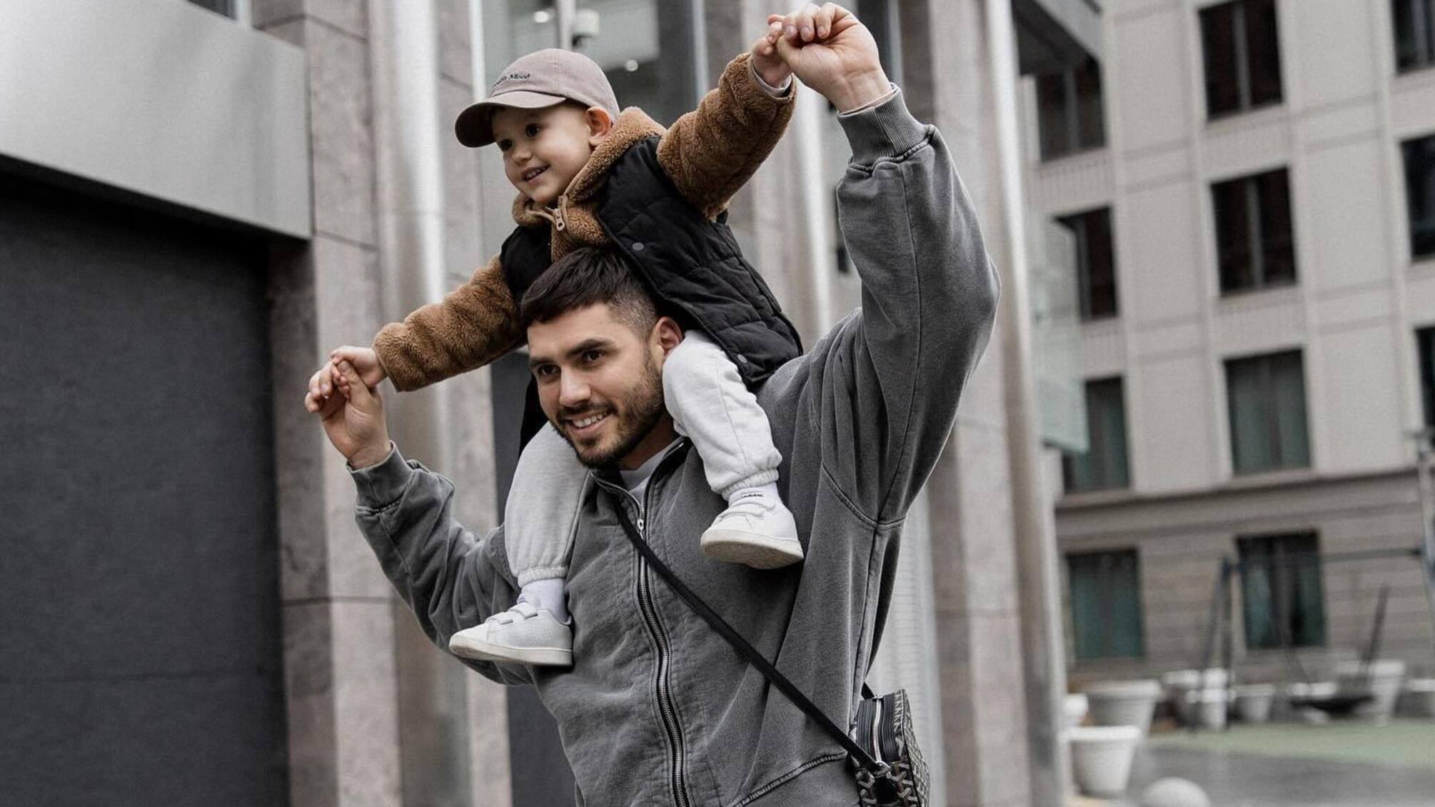 Никита Добрынин с сыном