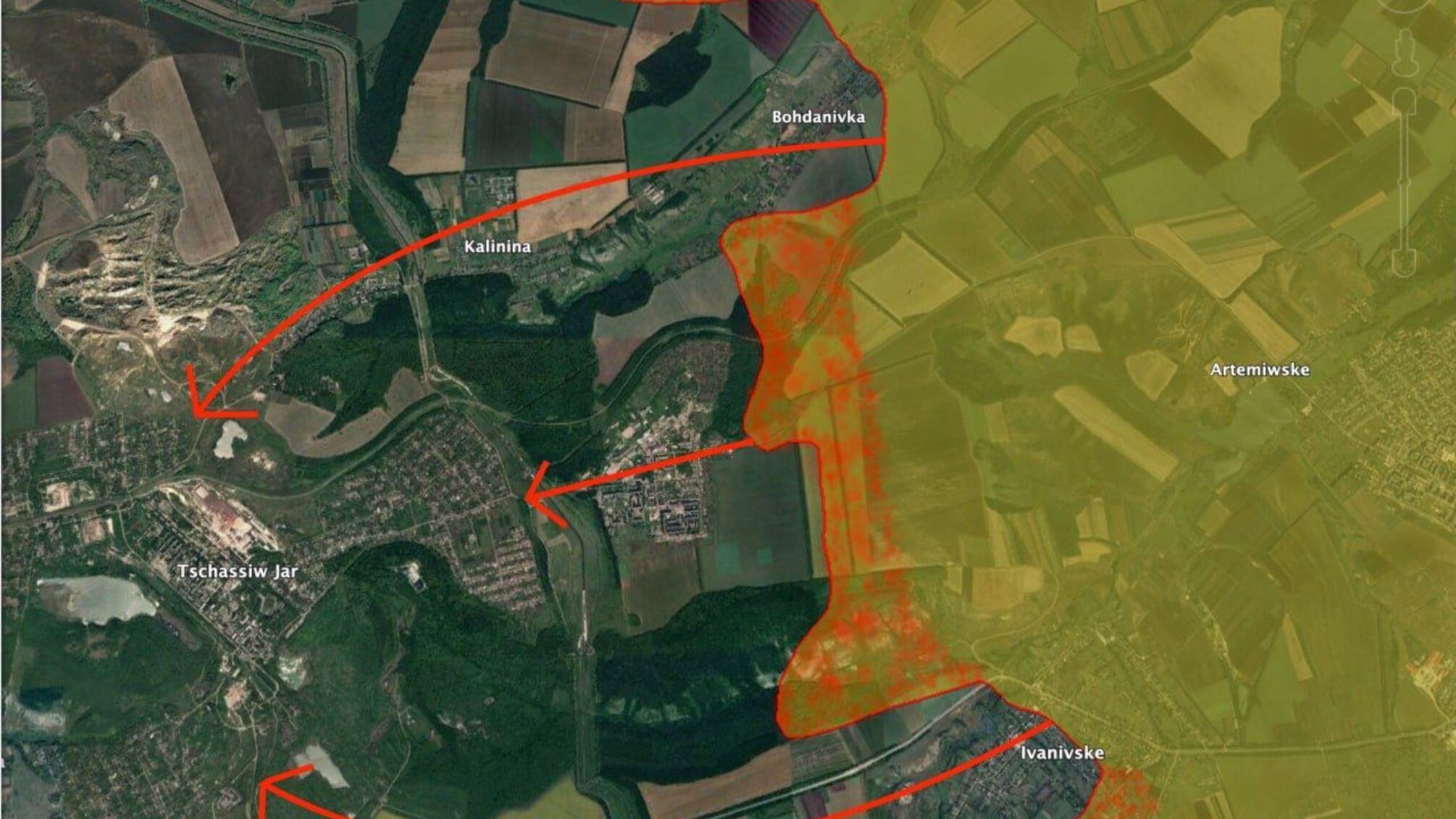 Россия наступает на Часов Яр тактикой двойного удара