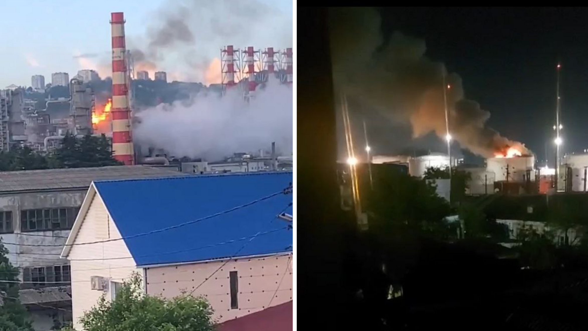У Краснодарському краю після атаки БПЛА горять Туапсинський НПЗ та порт в Новоросійську (відео)