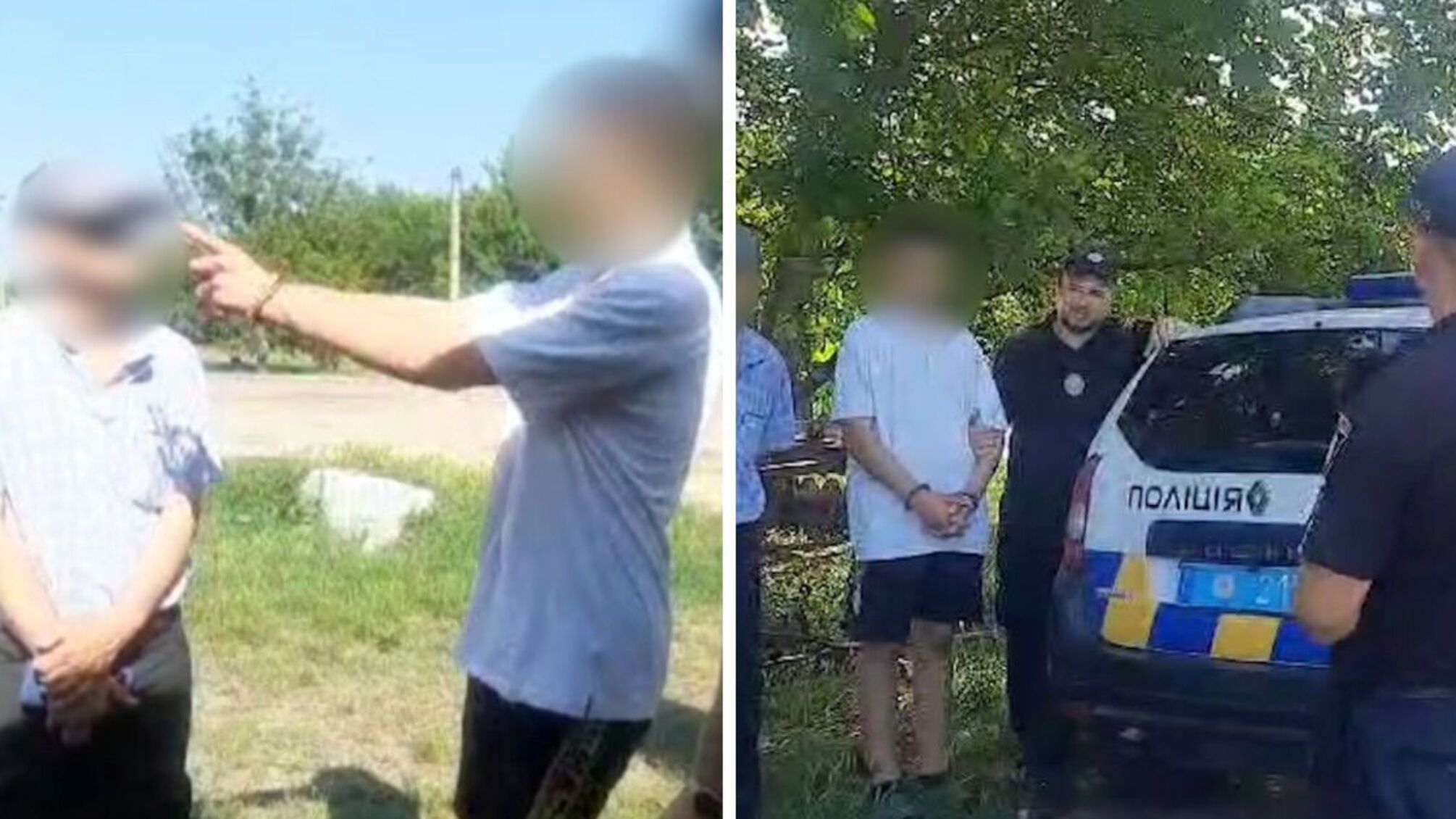 парень в белой футболке возле полицейской машины