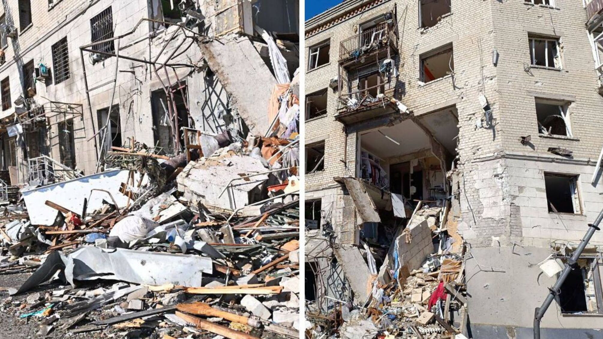 Разрушенный дом по прилету