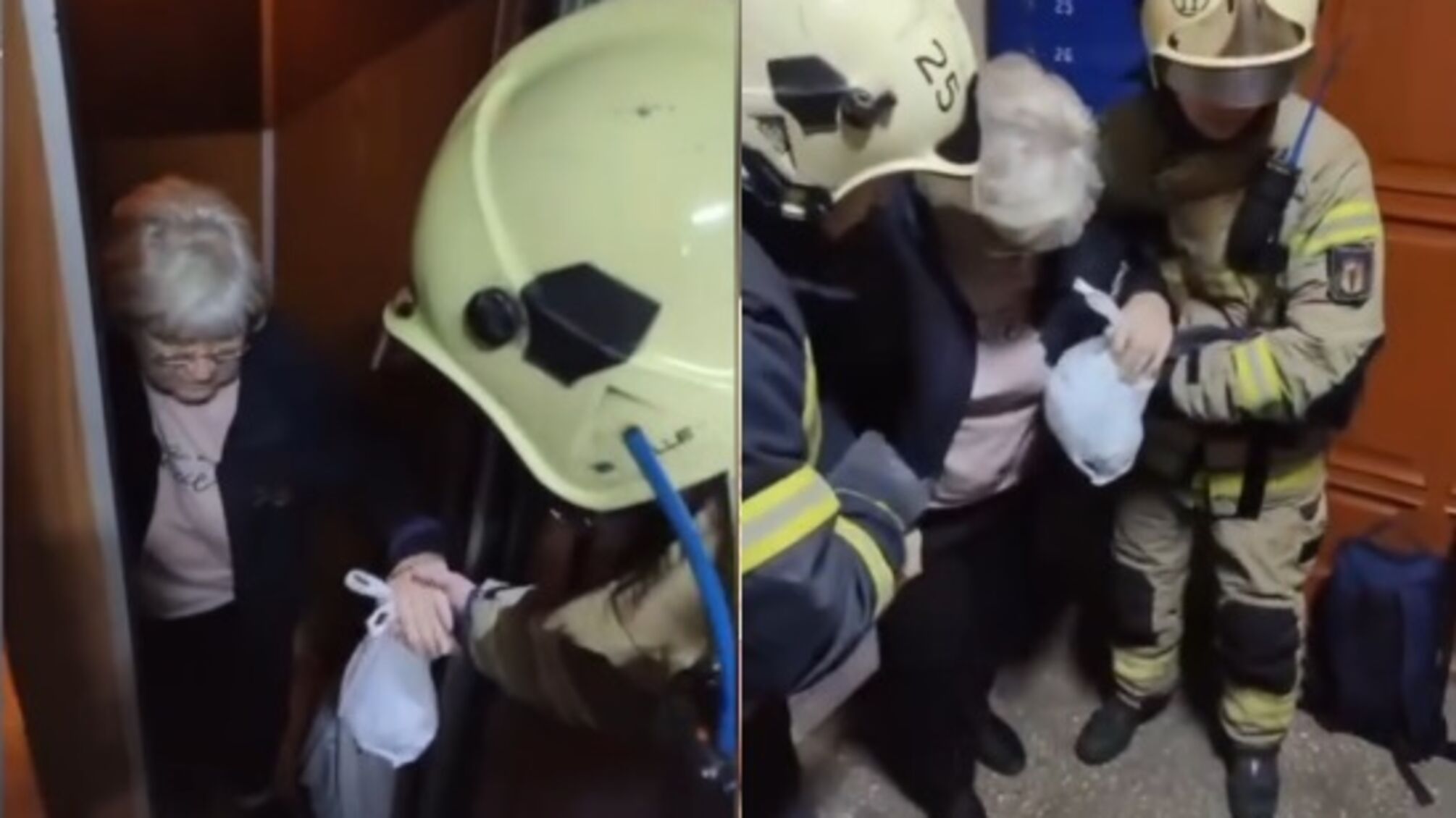 Застрявшую в лифтовой шахте женщину спасатели вытащили и передали медикам
