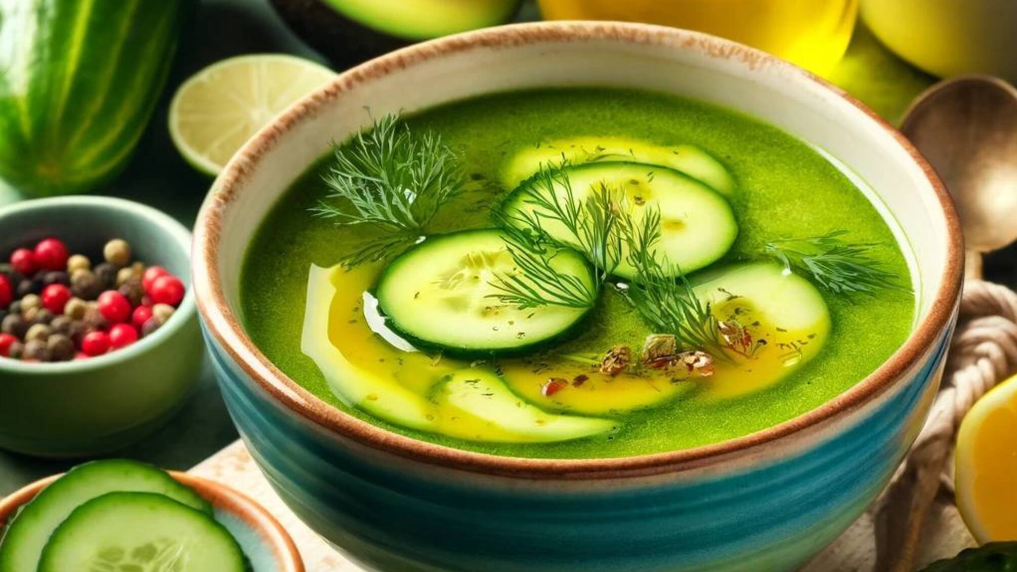 Суп з огірками та авокадо