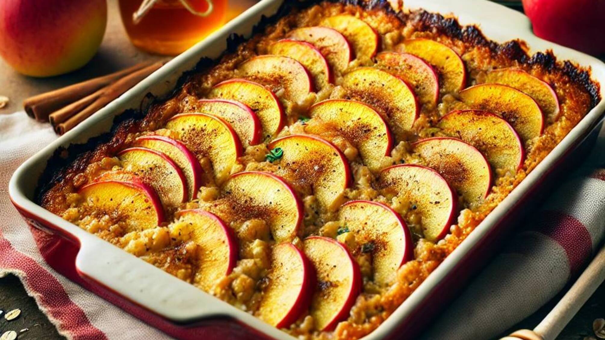 Яблочно-овсяная запеканка