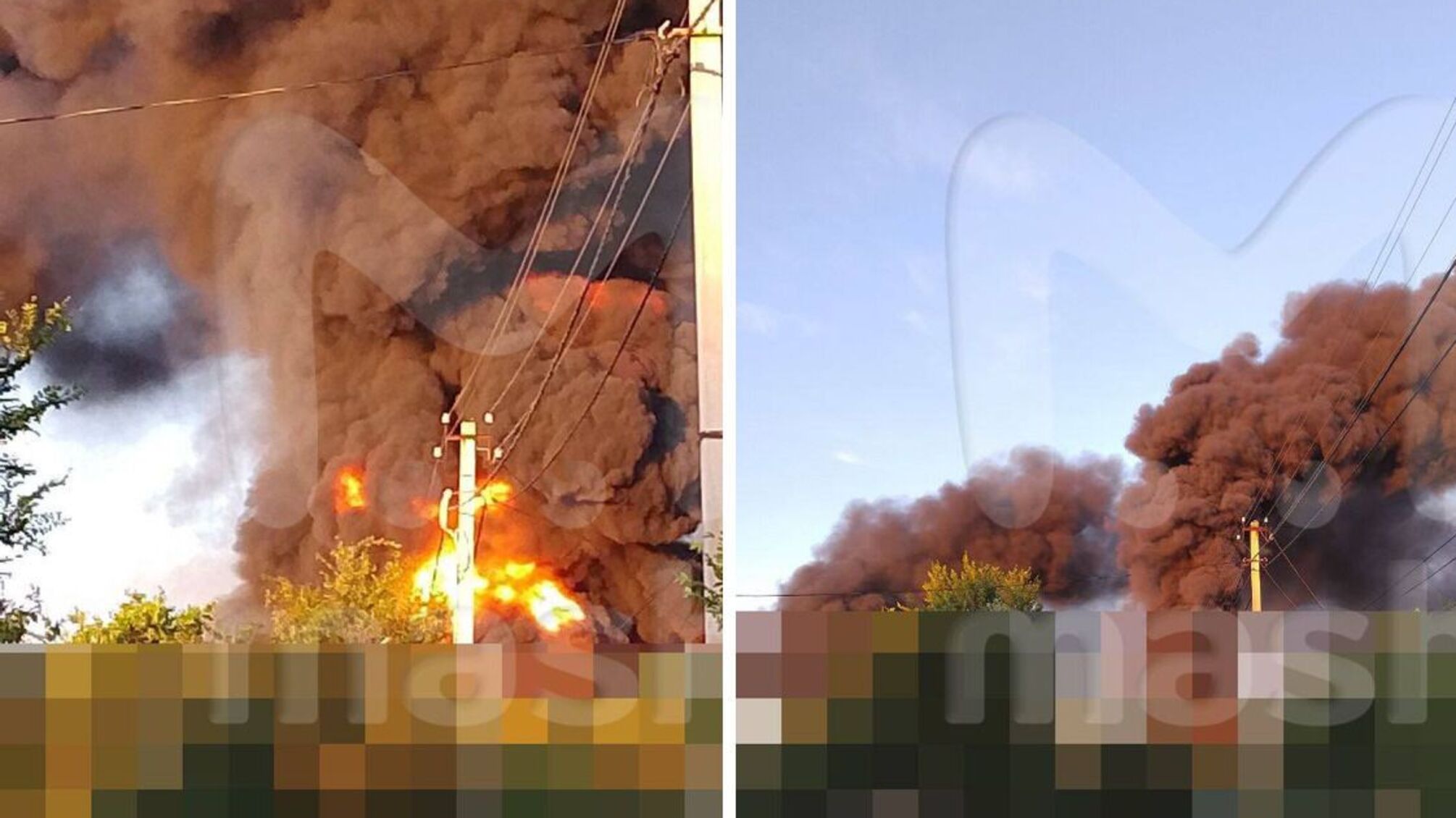 Пожежа на нафтобазі у Волгоградській області через атаку безпілотників