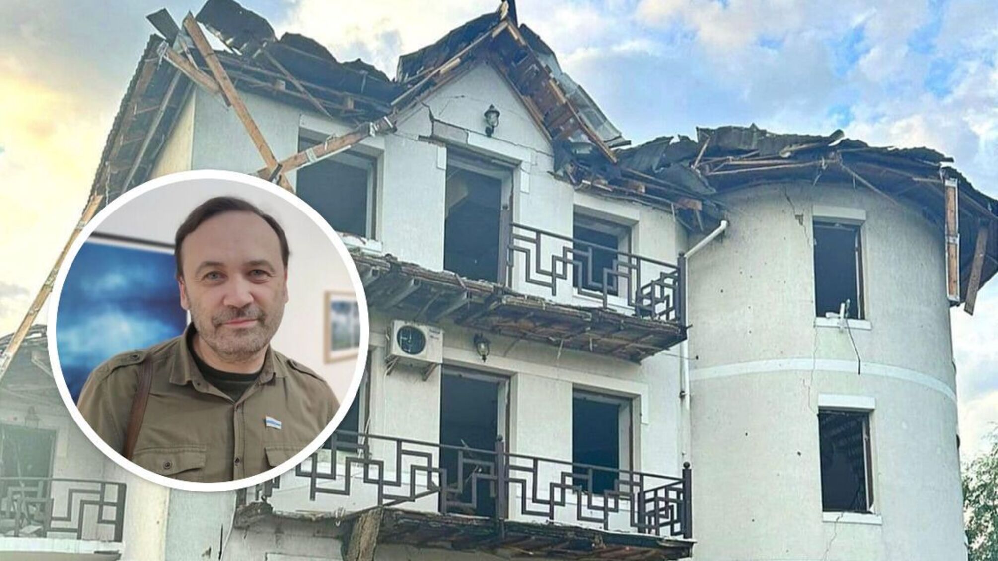 Российский дрон нанес удар по дому оппозиционера