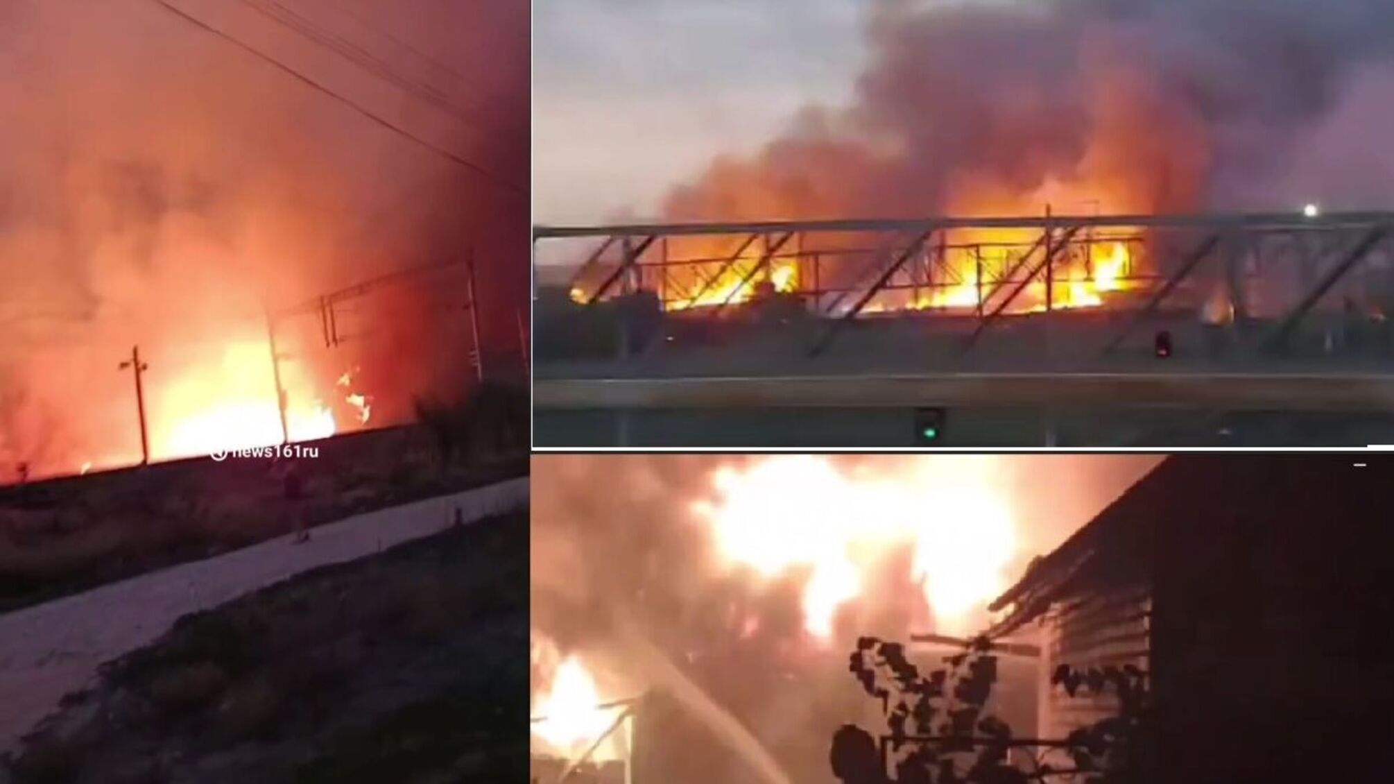 российское МЧС заявляет о воспламенении 'сухой растительности'