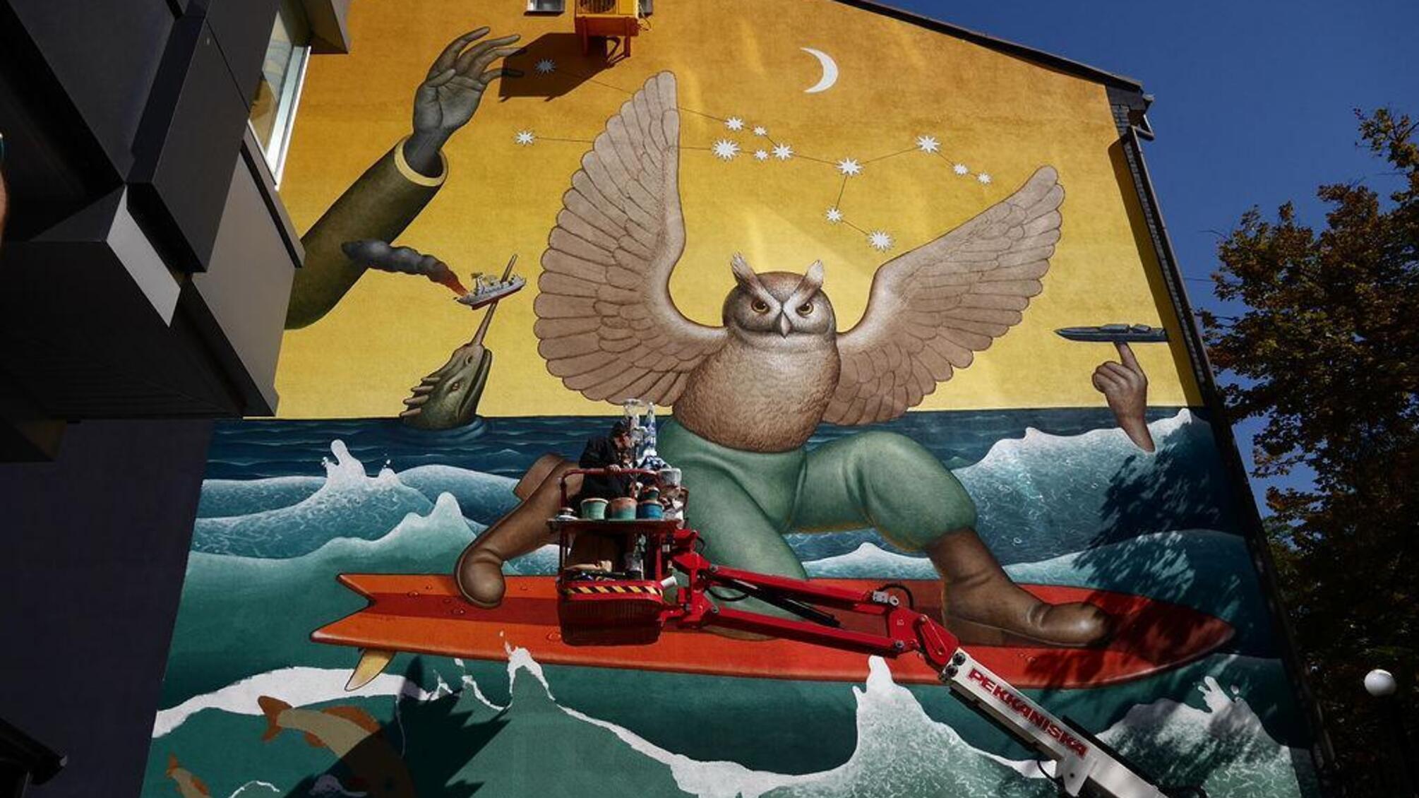 Новое искусство на Подоле: мурал чествует украинских разведчиков и их успехи