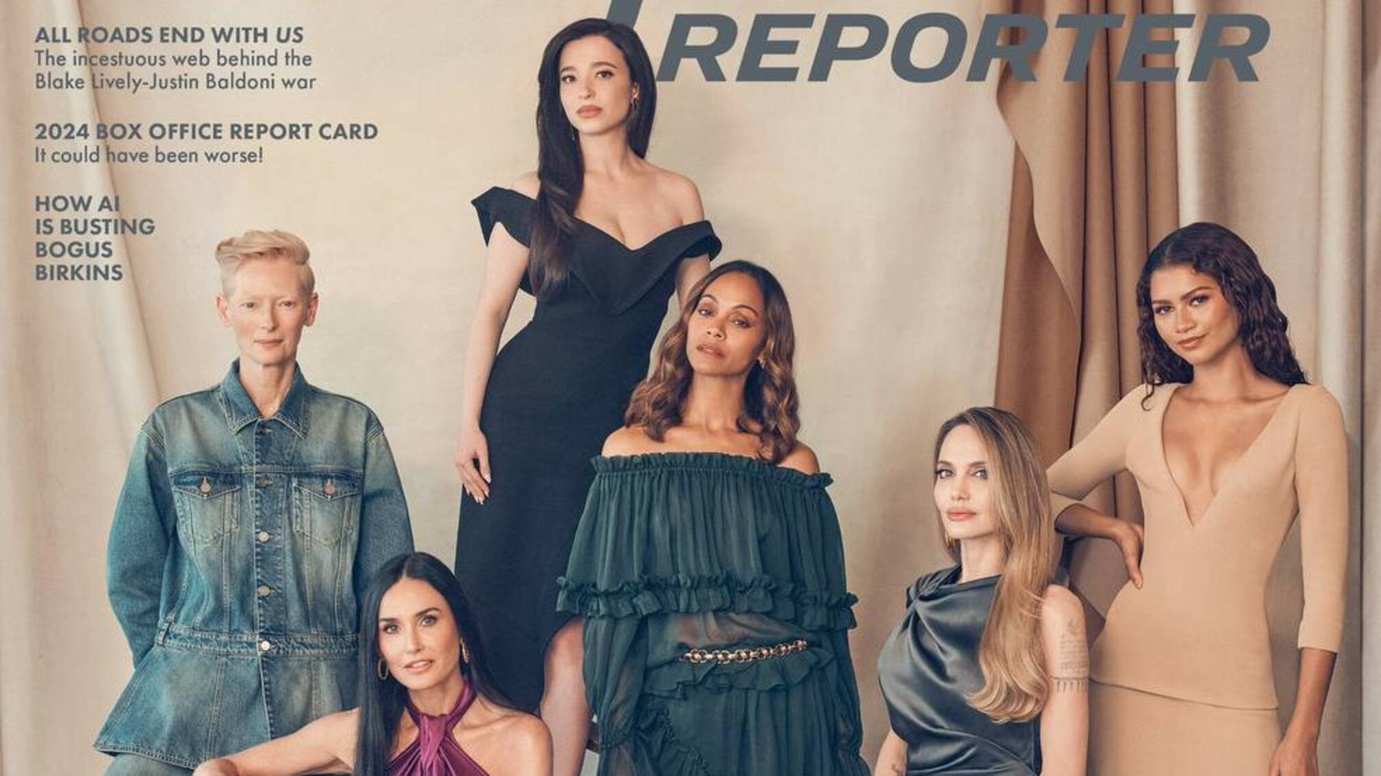 Джолі, Деми Мур, Зендая, Свінтон, Зої Салданья та Майкі Медісон на обкладинці The Hollywood Reporter