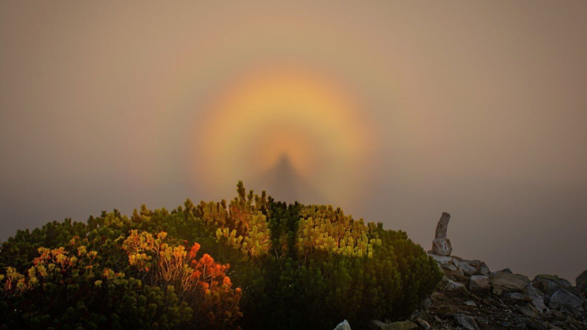 Невероятное зрелище: 'Брокенское привидение' заметили в Карпатах