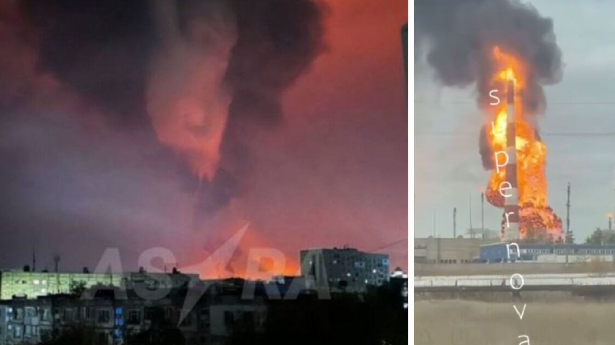 Масштабный пожар на крупнейшем газоперерабатывающем заводе мира в Оренбурге после атаки БПЛА