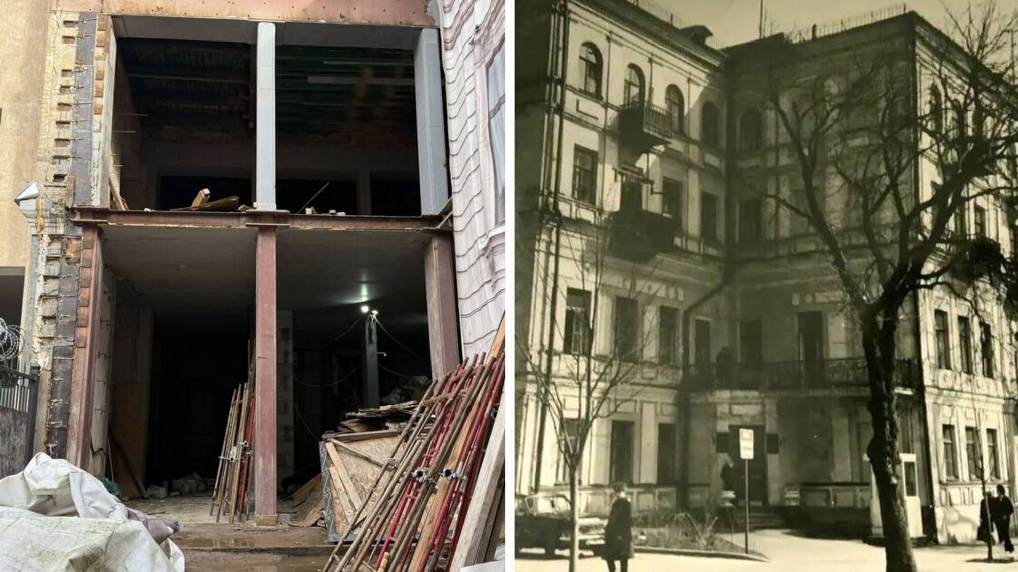 В центре Киева уничтожили фасад исторического здания архитектора Шиле, построенного в 1877 году