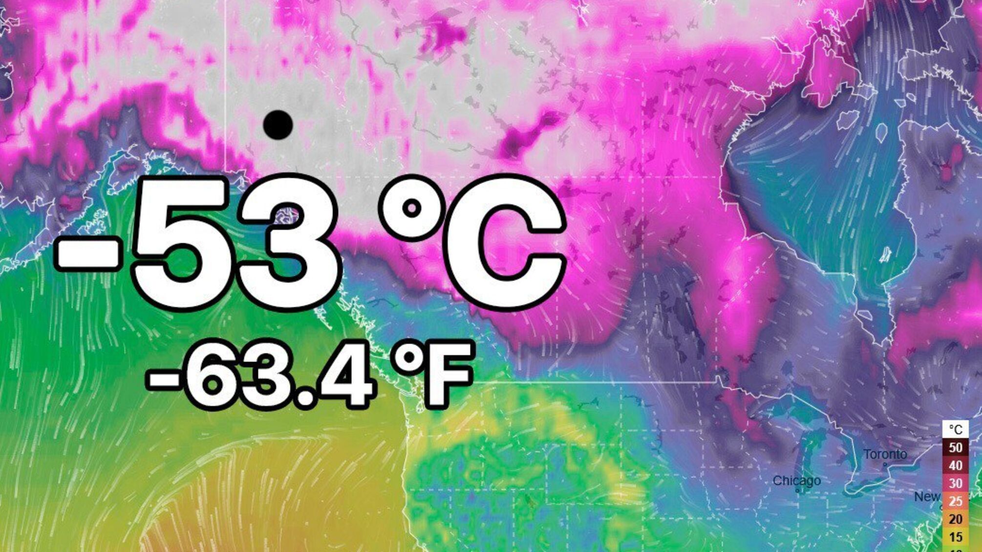 Рекордные морозы в Канаде: температура опустилась до -53°C