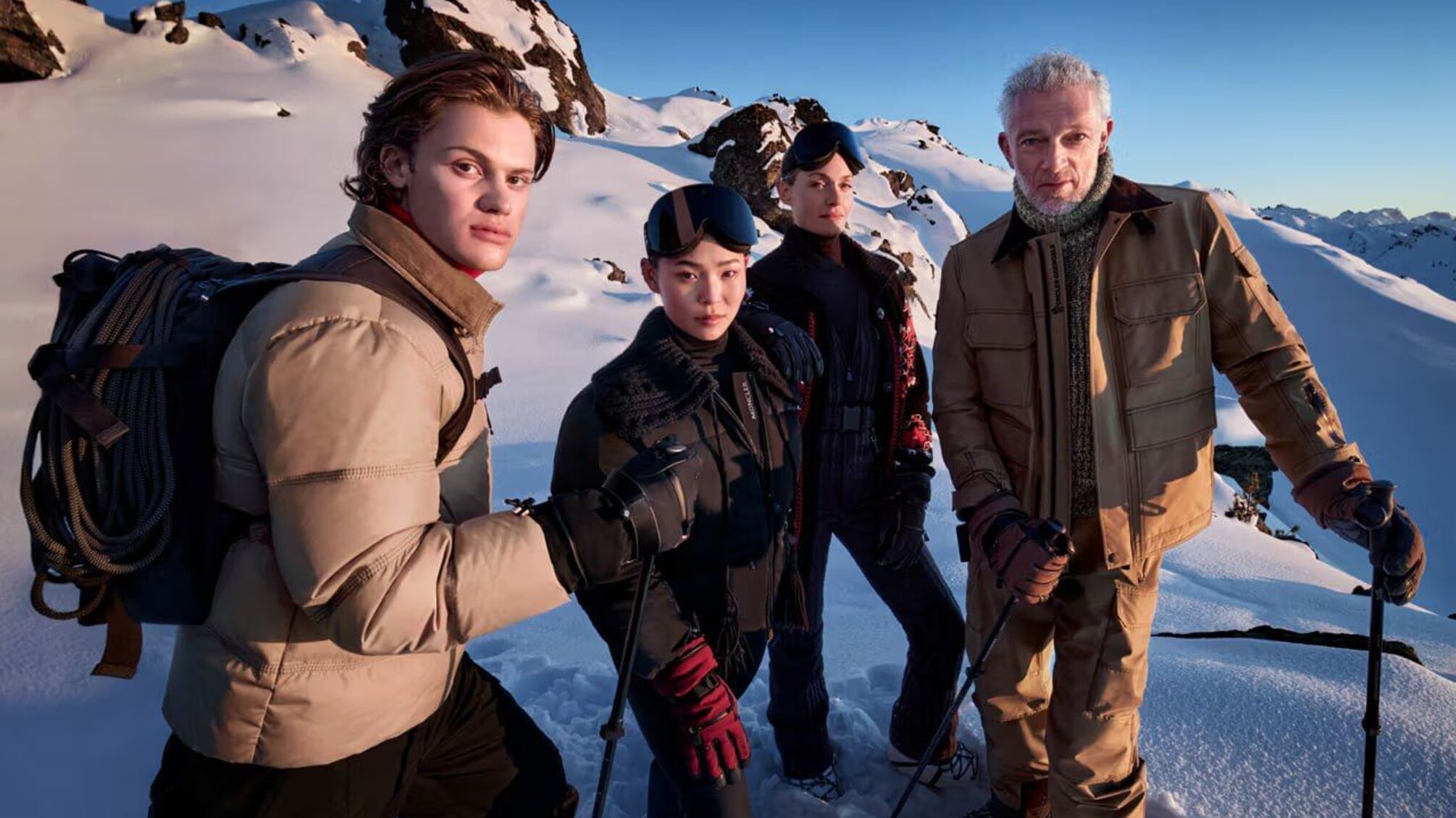 Венсан Кассель, Эмбер Валетта и Хлоя Ким в новой кампании Moncler Grenoble