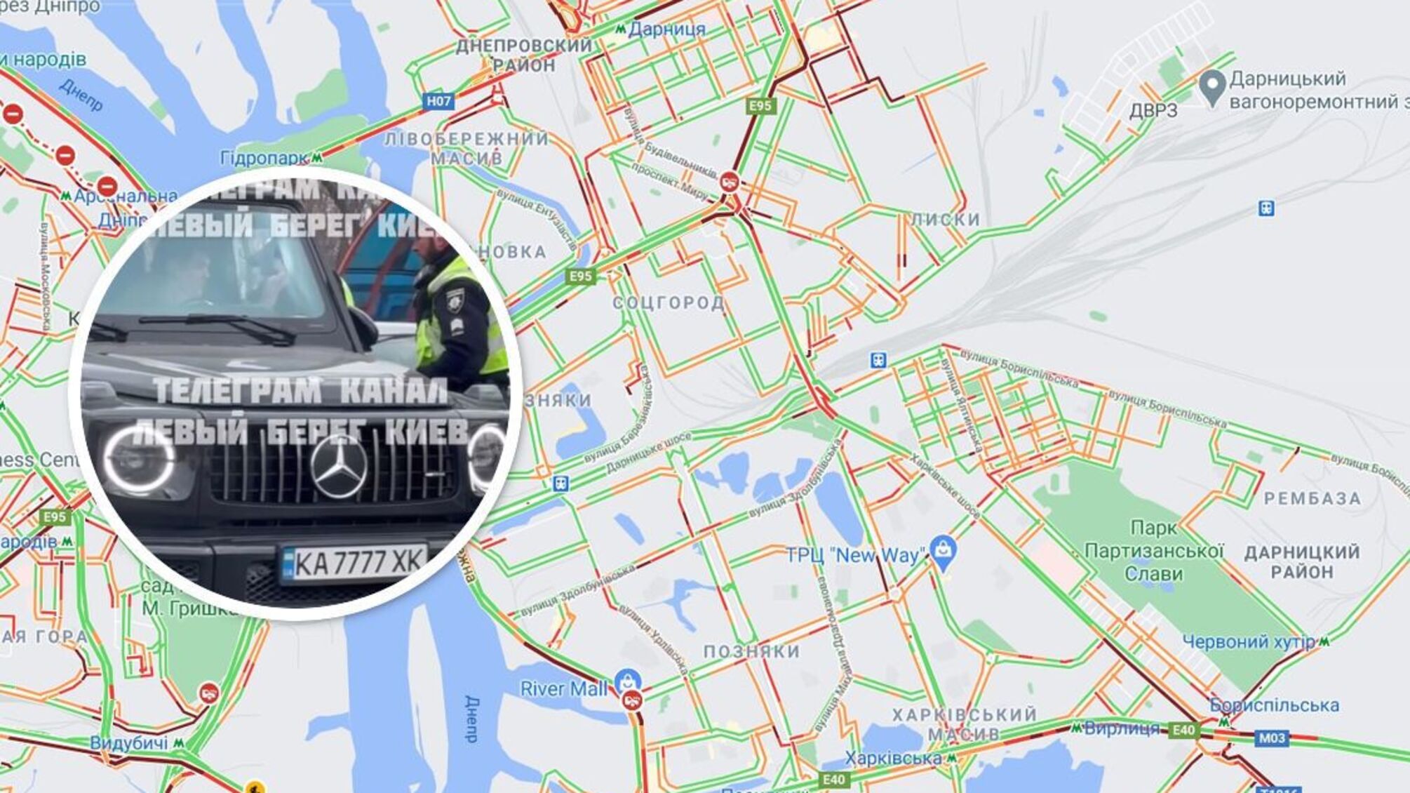 Полиция Киева останавливала беглеца на Mercedes с применением оружия