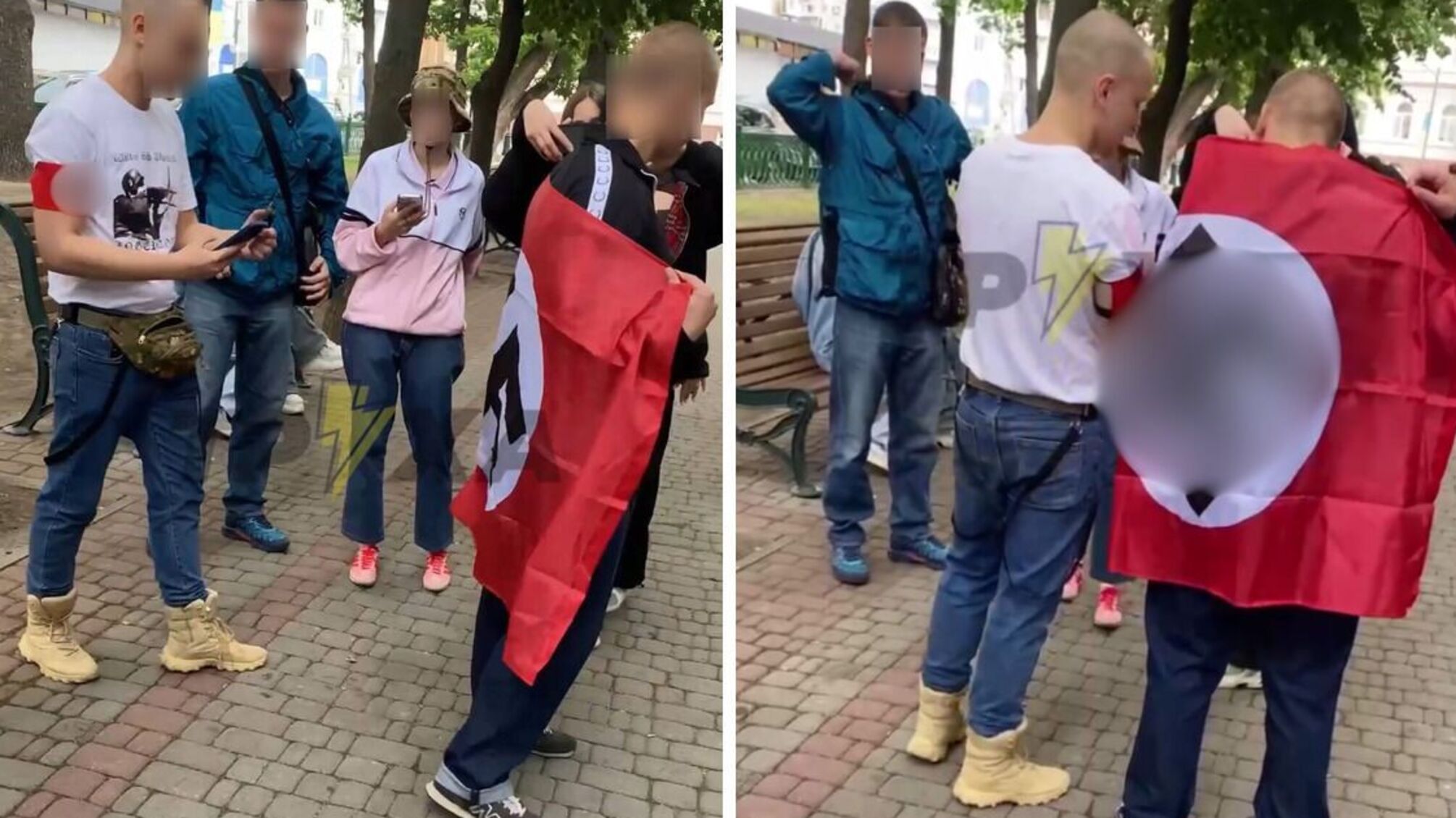 Нацистская символика в Харькове: полиция нашла подростков, сфотографировавшихся с флагом