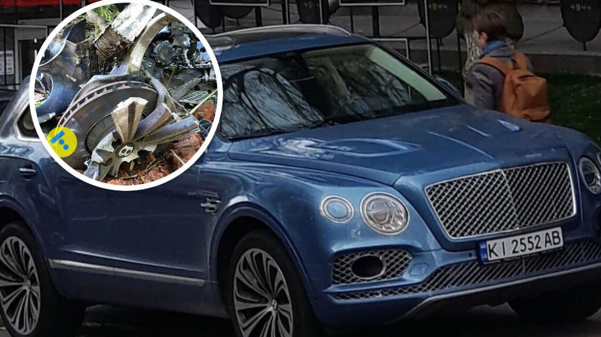 Bentley влетел в дерево после празднования покупки