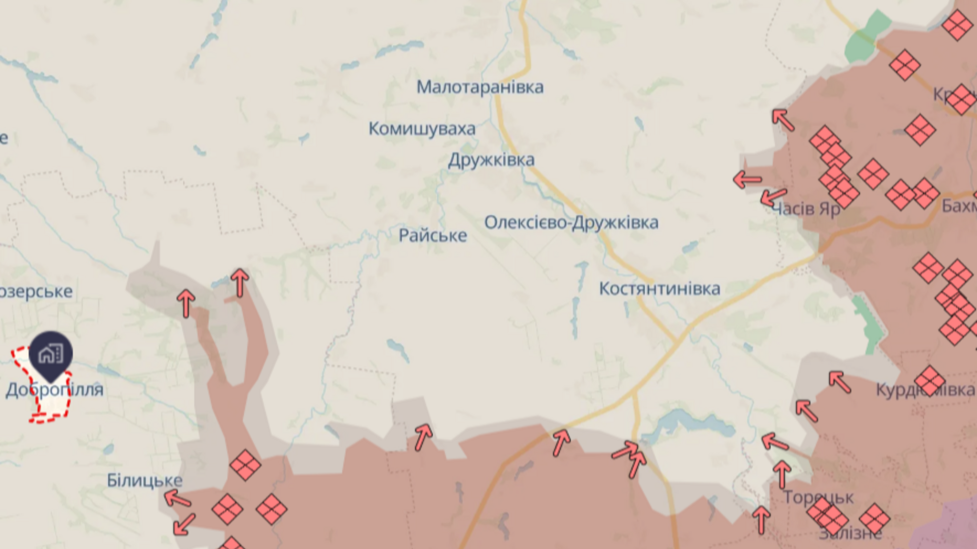 Ворог просувається до траси Добропілля-Краматорськ