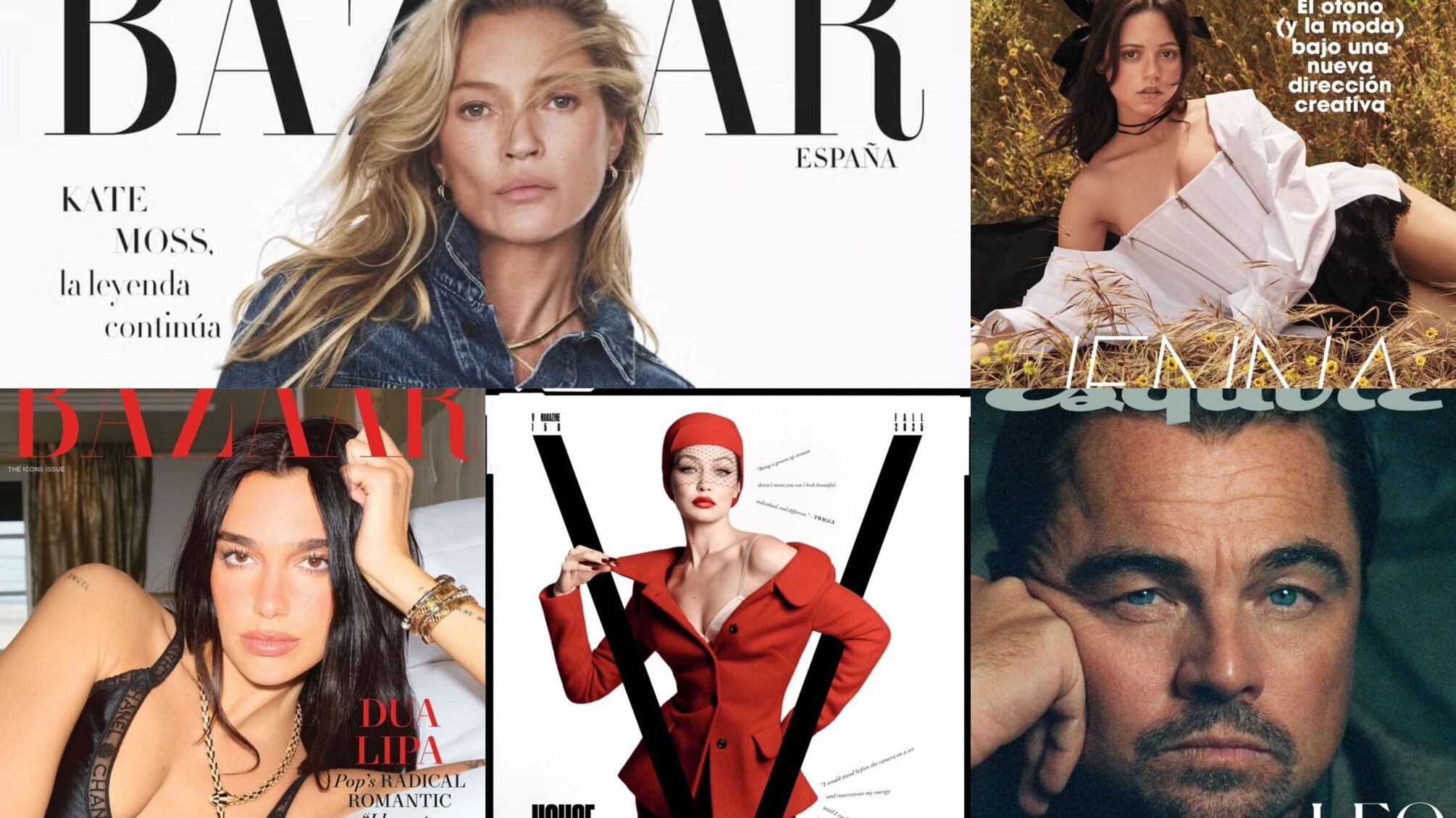 Леонардо Ді Капріо, Дженна Ортега, Дуа Ліпа, Шерон Стоун, Джіджі Хадід, Сідні Суїні стали героями нових обкладинок світових журналів