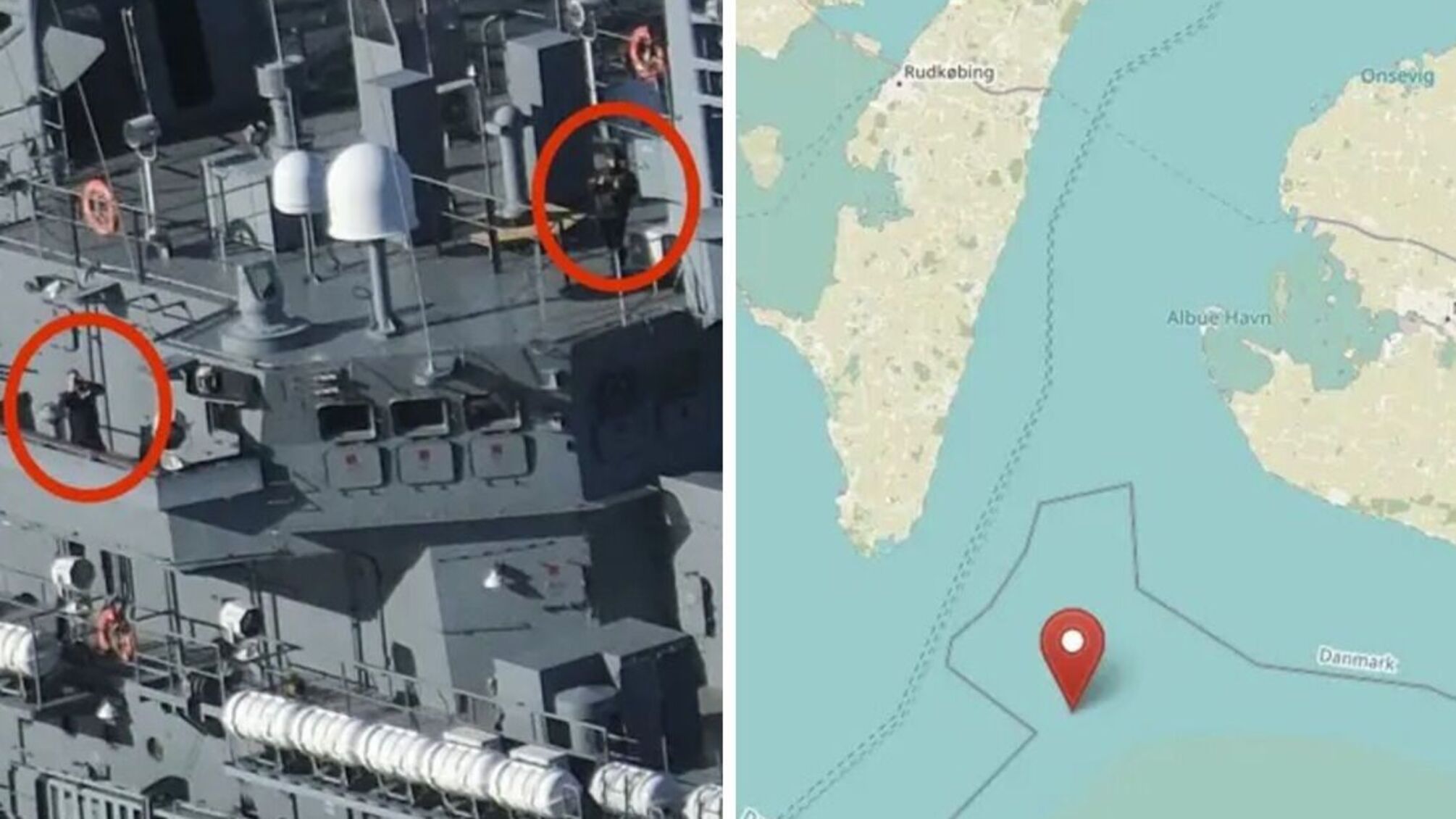Российский военный корабль засекли у берегов Дании во время дроновых атак