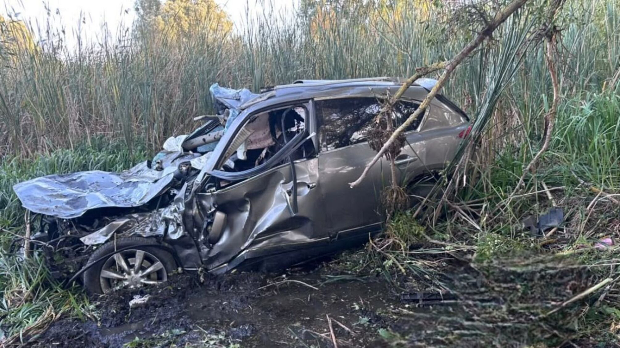 На Київщині Infiniti злетів у кювет: 21-річний водій загинув, пасажира ушпиталили