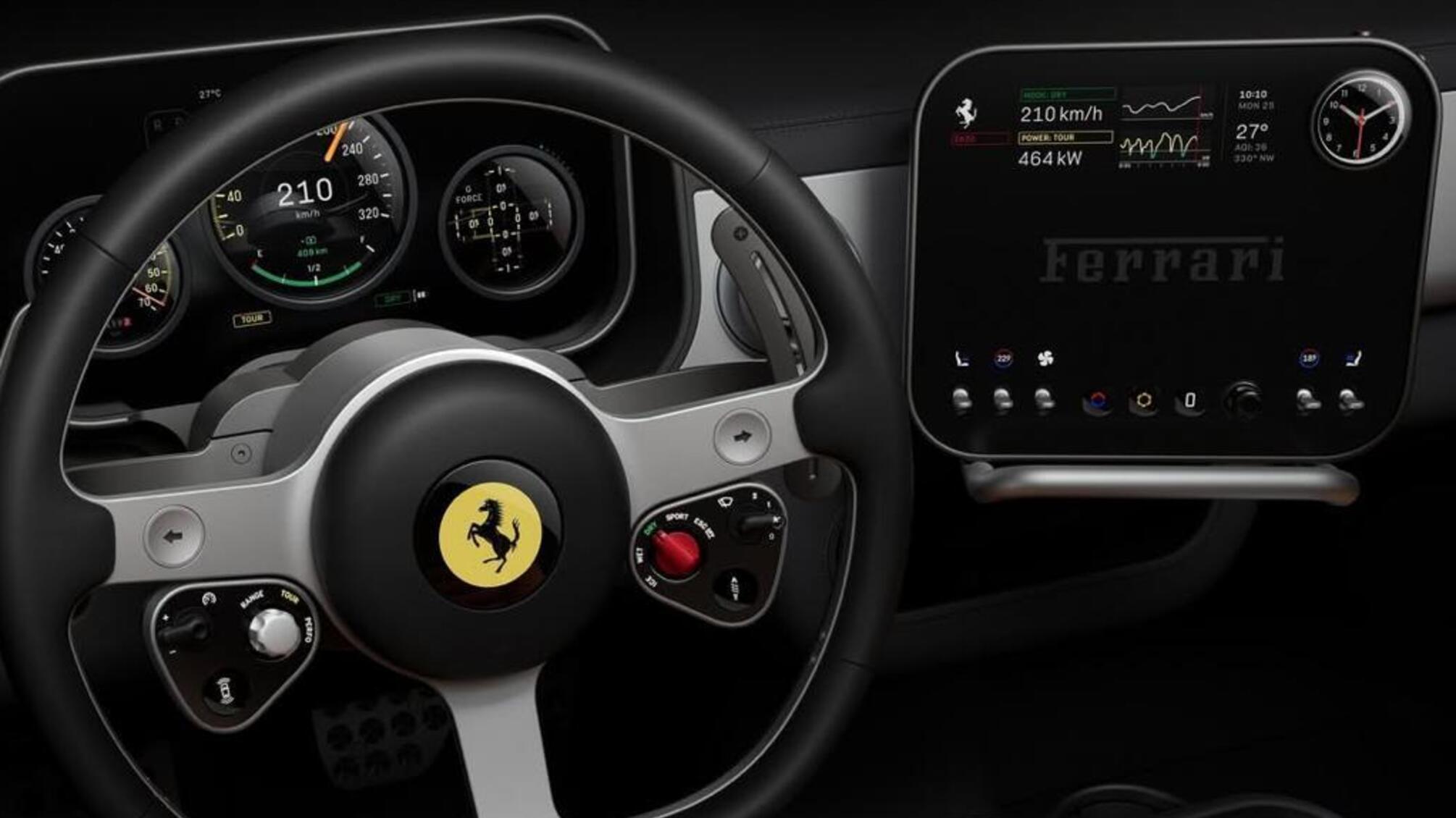 Ferrari показала интерьер первого электрокара Luce, созданного студией Джонни Айва