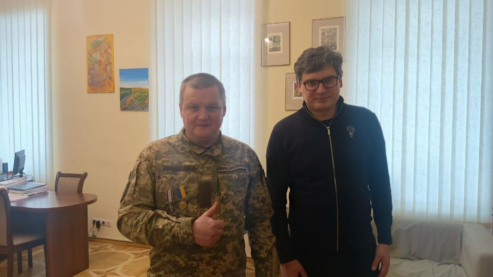 Вопрос поддержки ВСУ – всегда актуален: стопкоровец-фронтовик Владимир Чеславский встретился с Кириллом Миненко