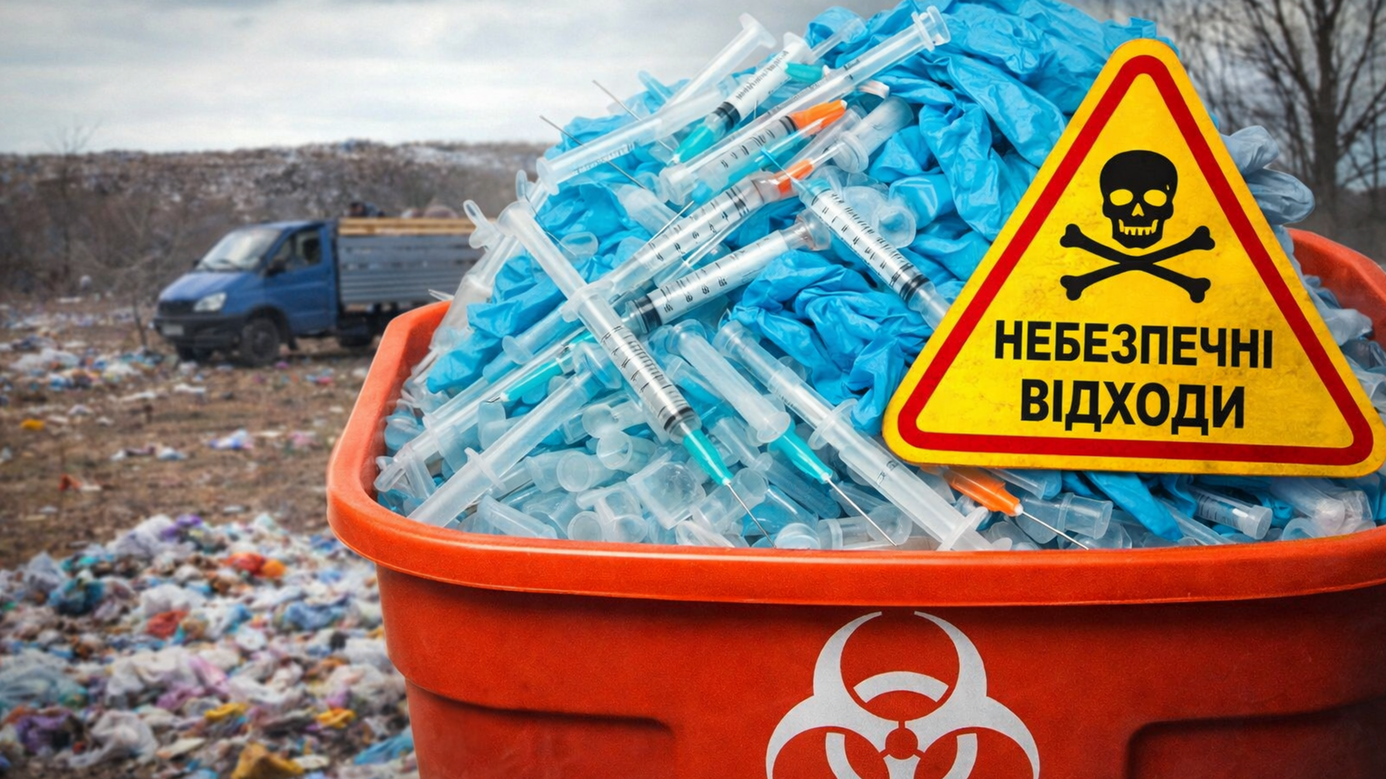 Медицинские отходы под открытым небом: как в Житомире в поле утилизируют шприцы и капельницы