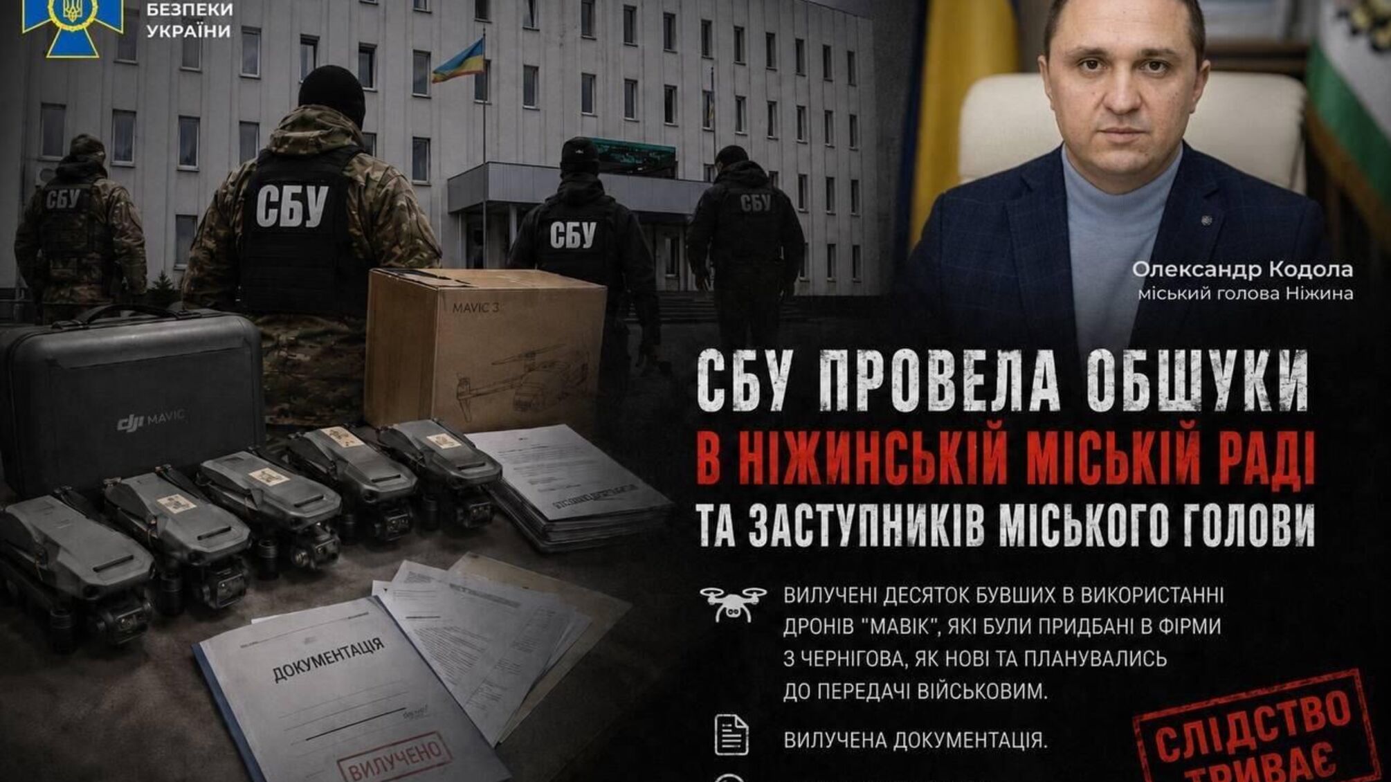 Закупівля дронів за 1 млн грн: у Ніжині триває розслідування